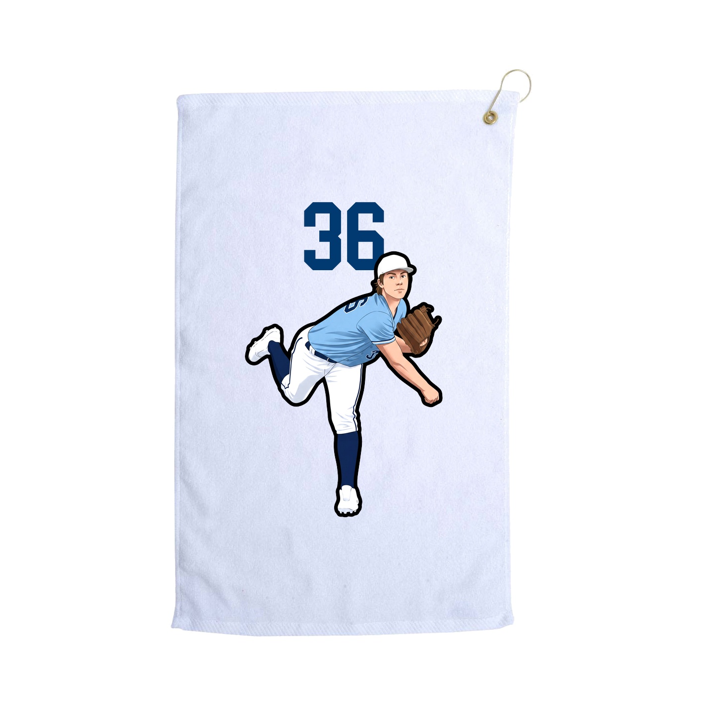 Golf Towel — Number Top in White