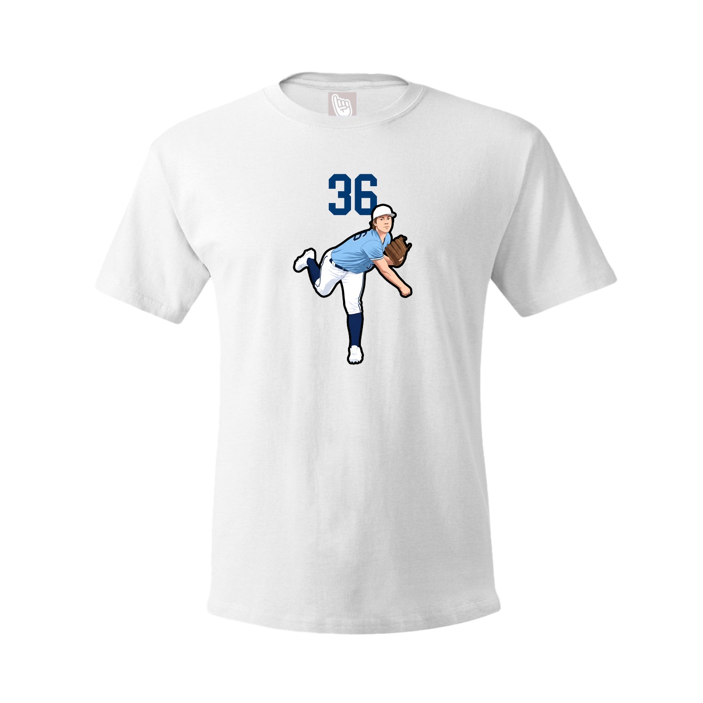 Youth Tee — Number Top in White