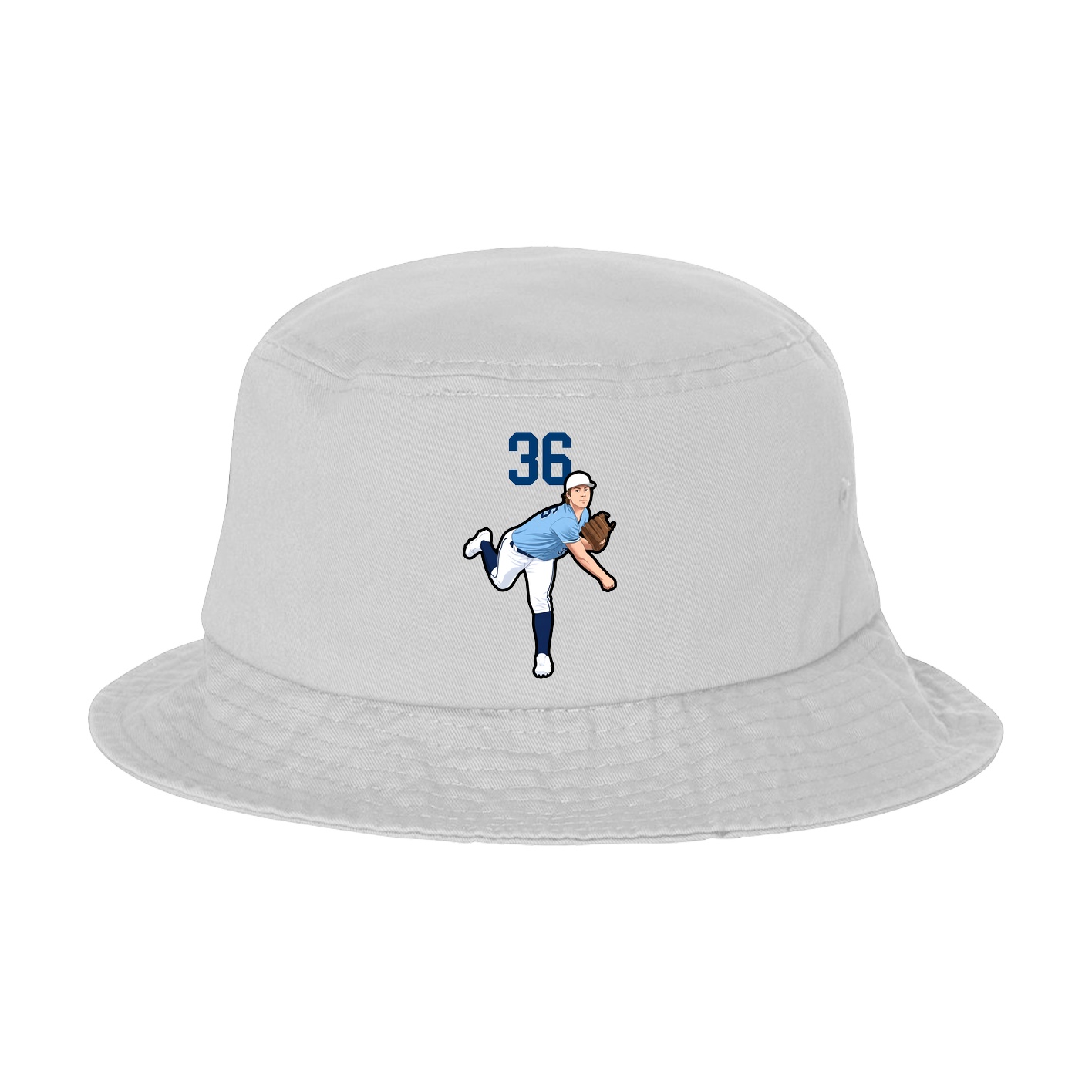Bucket Cap — Number Top in White