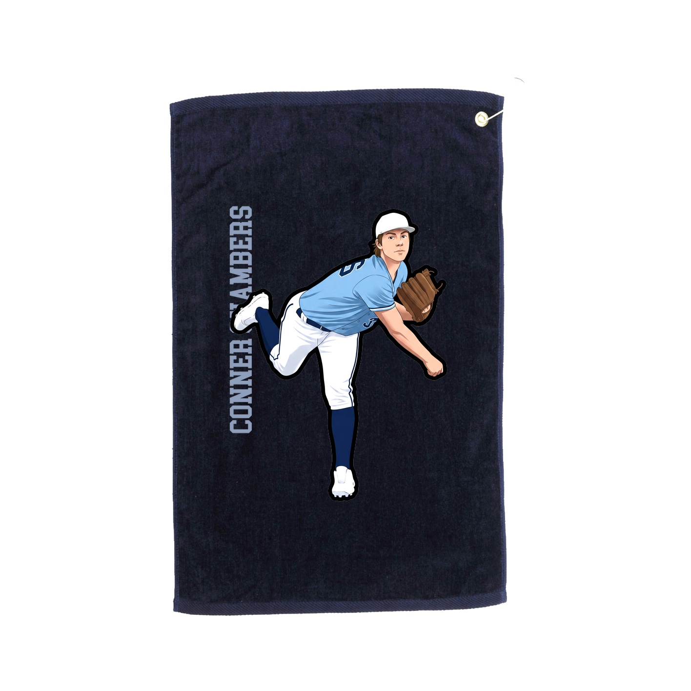 Golf Towel — Name Vertical in Navy