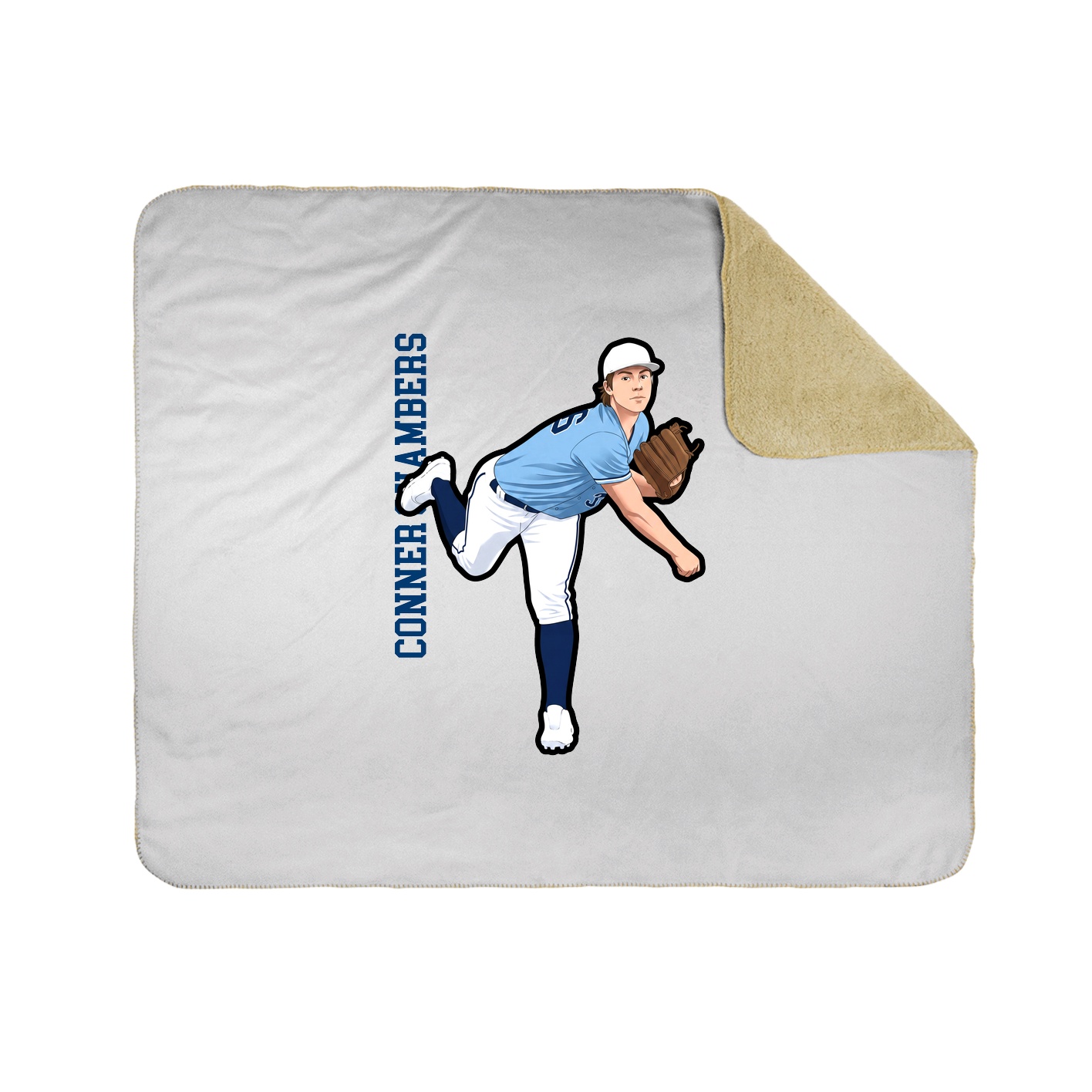 Throw Blanket — Name Vertical in White