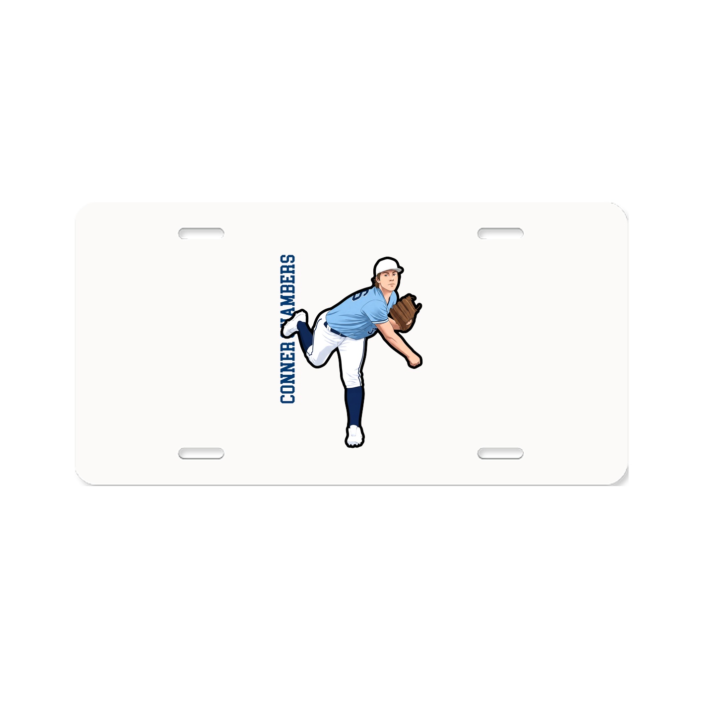 License Plate — Name Vertical in Classic