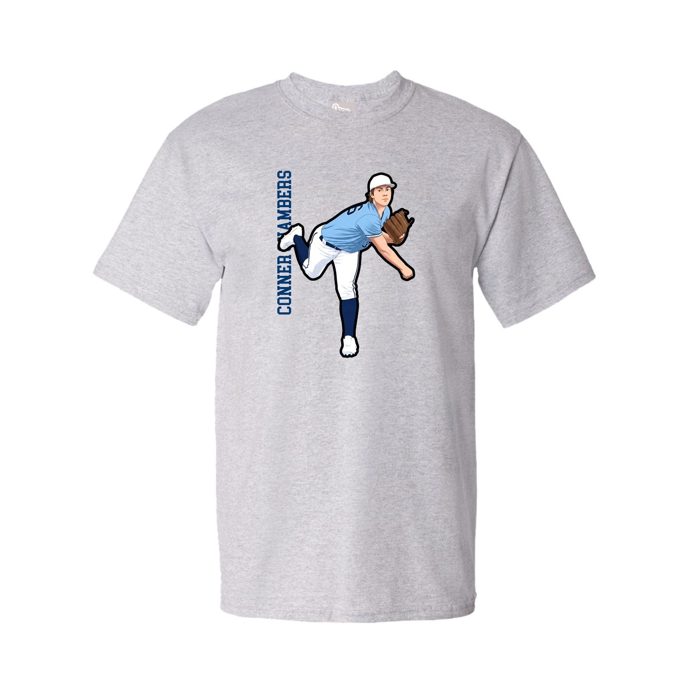 Tee — Name Vertical in Grey