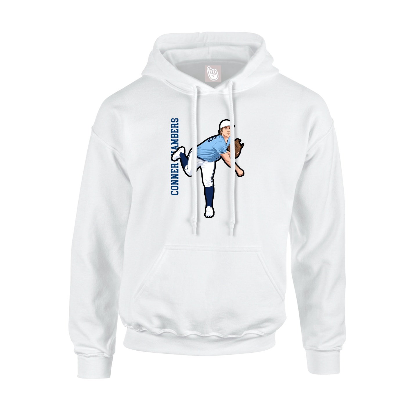 Hoodie — Name Vertical in White