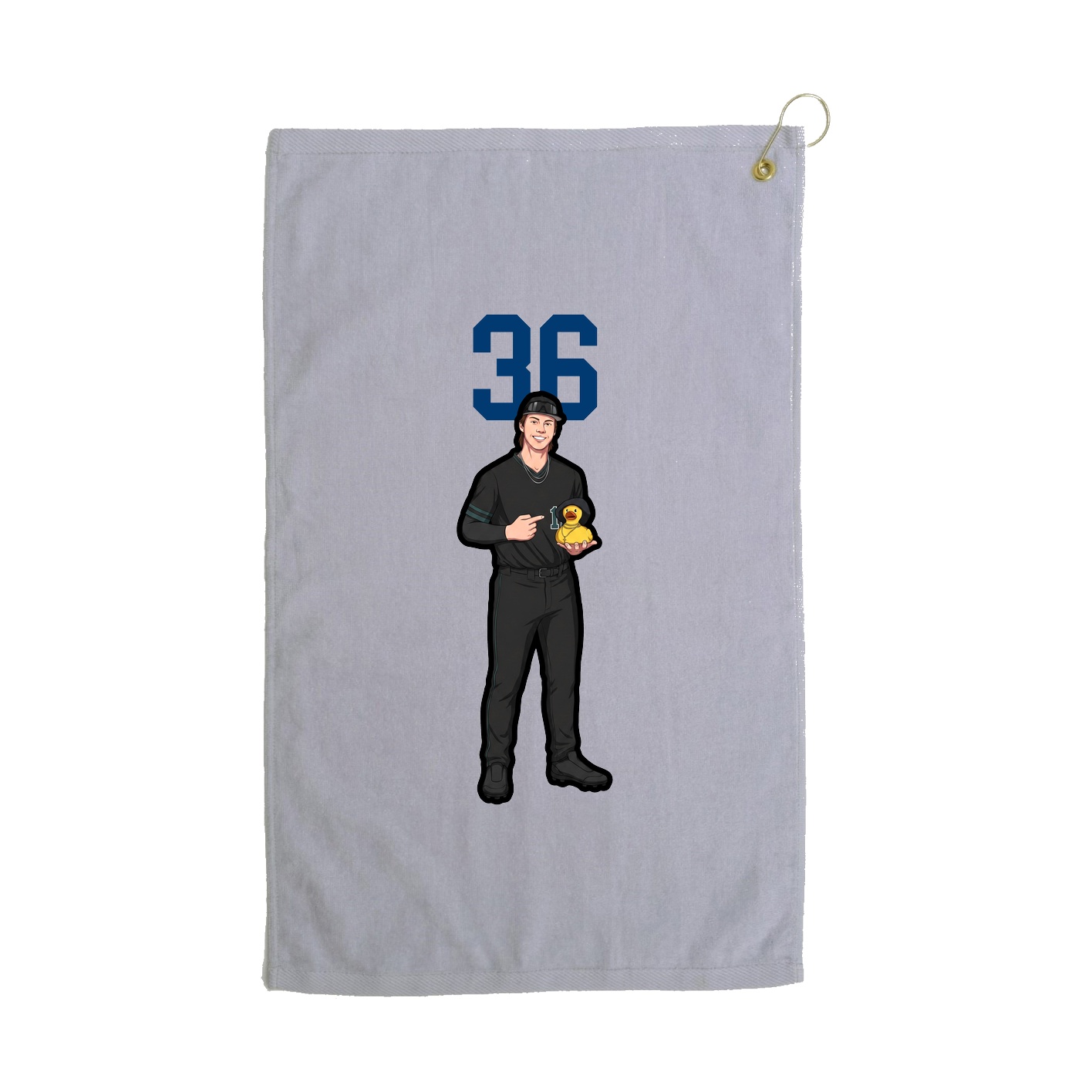 Golf Towel — Number Top in Grey