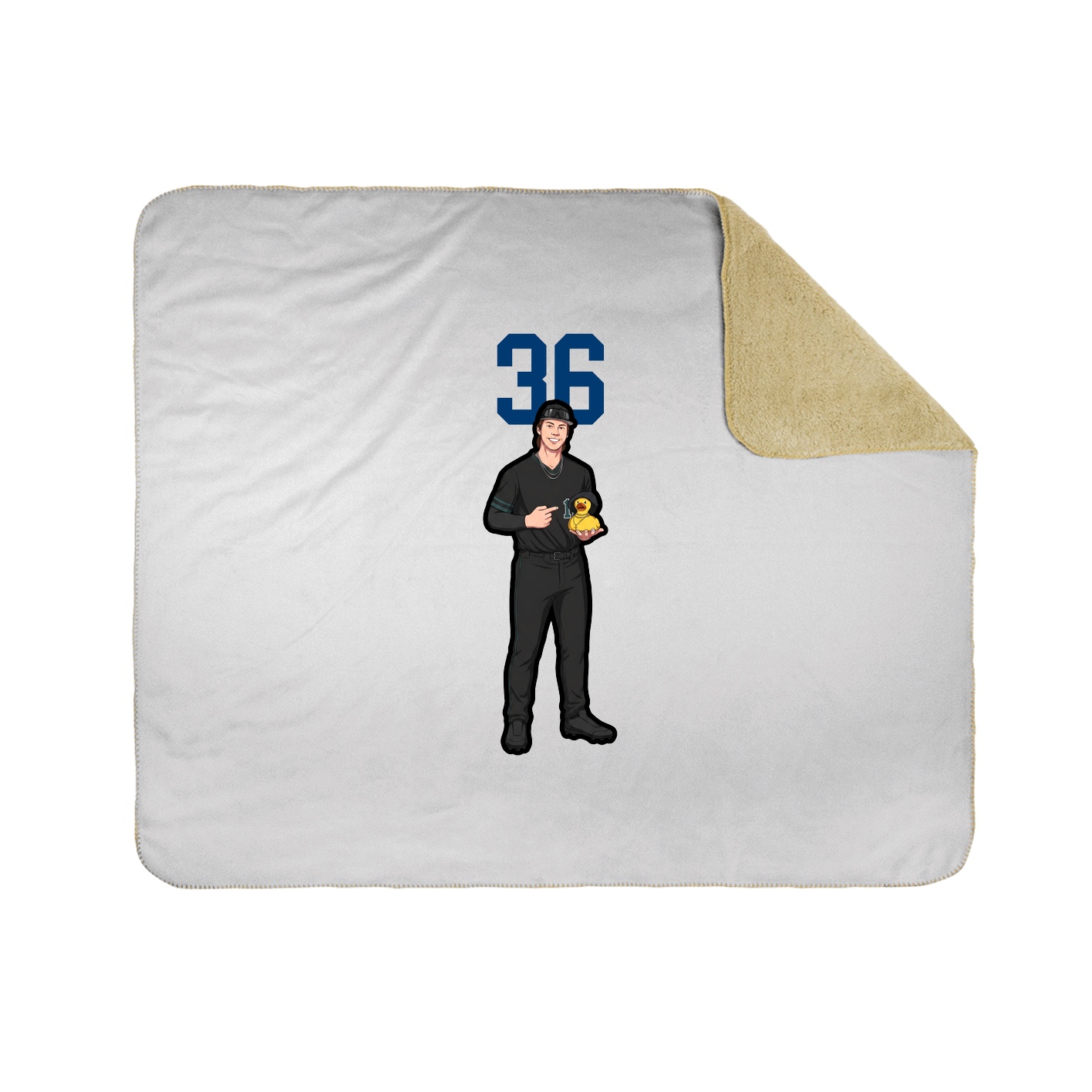 Throw Blanket — Number Top in White
