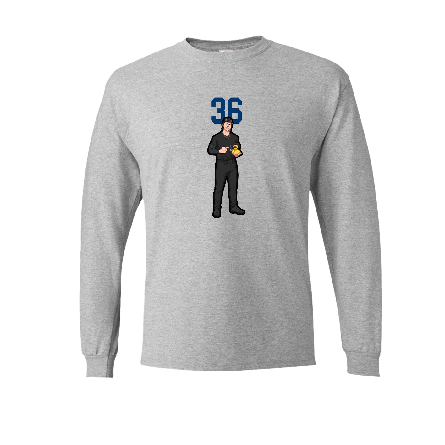 Long Sleeve Tee — Number Top in Grey