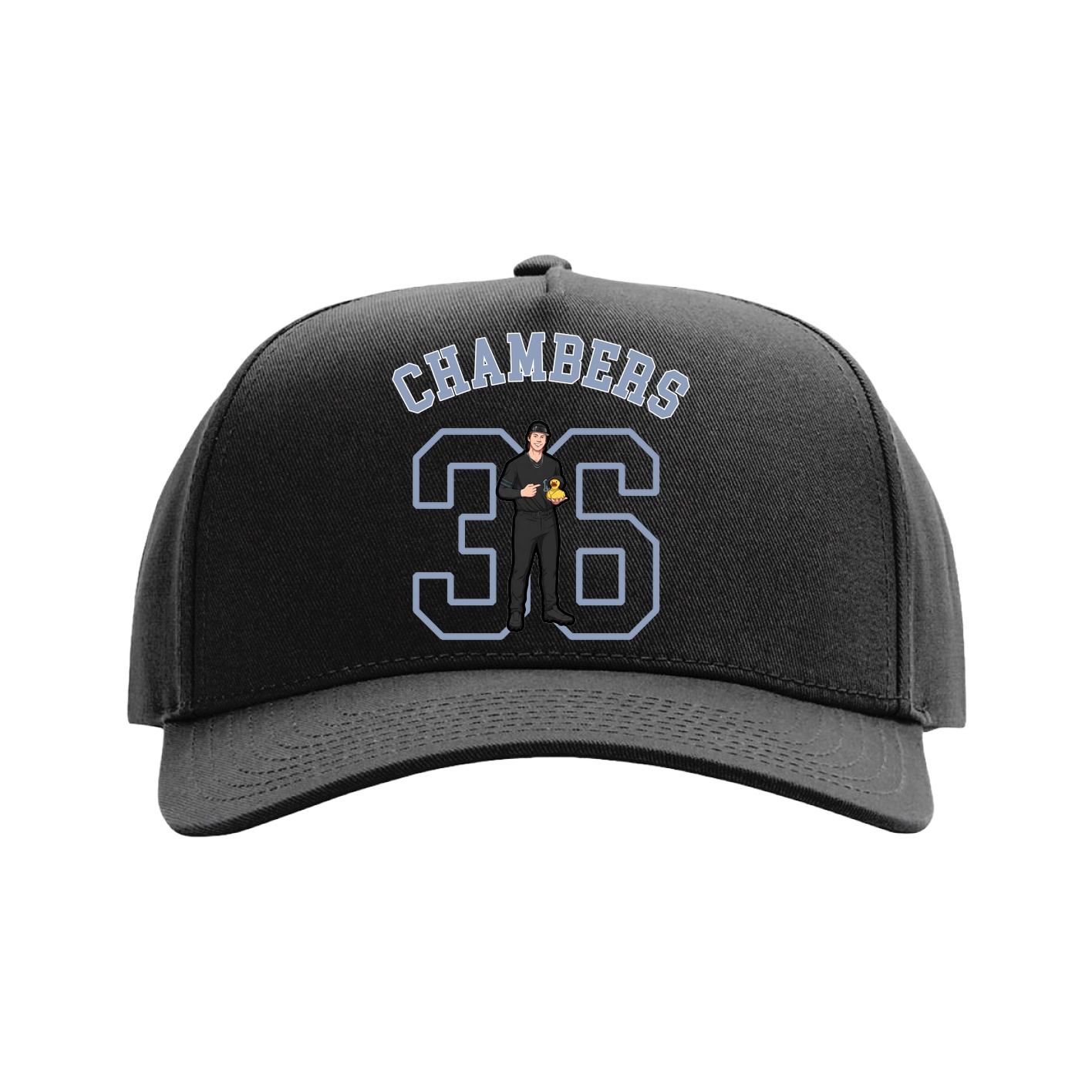 Full Fabric Five-Panel Champ Cap — Shirsey Arch in Black