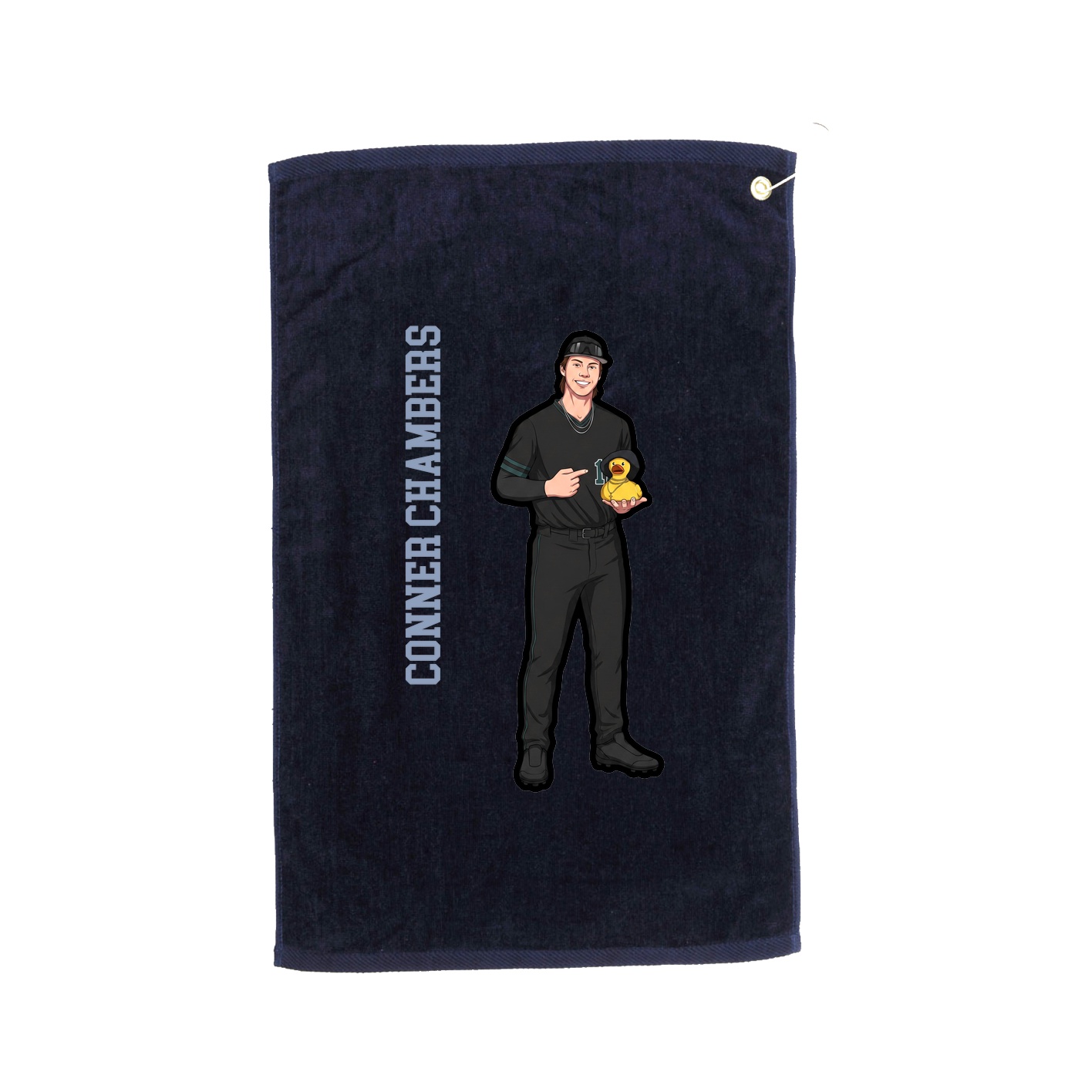 Golf Towel — Name Vertical in Navy