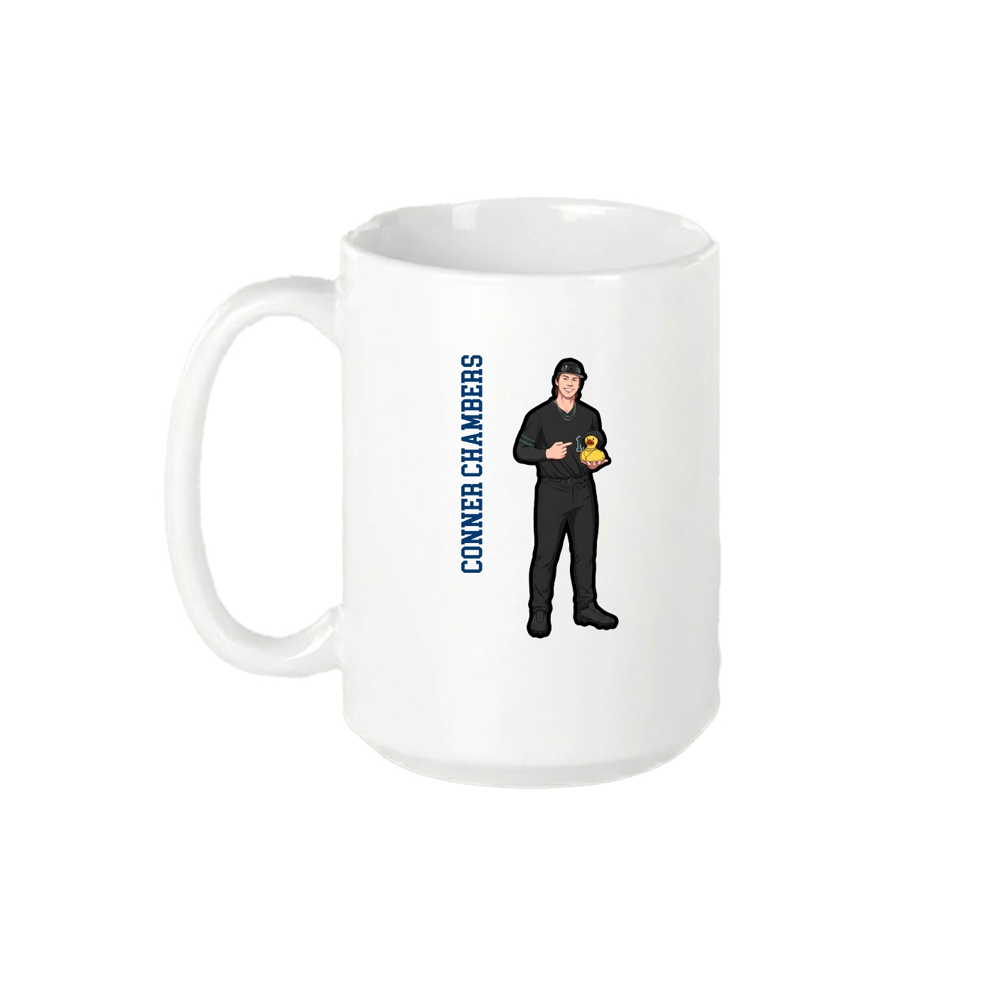 15oz Coffee Mug — Name Vertical in White