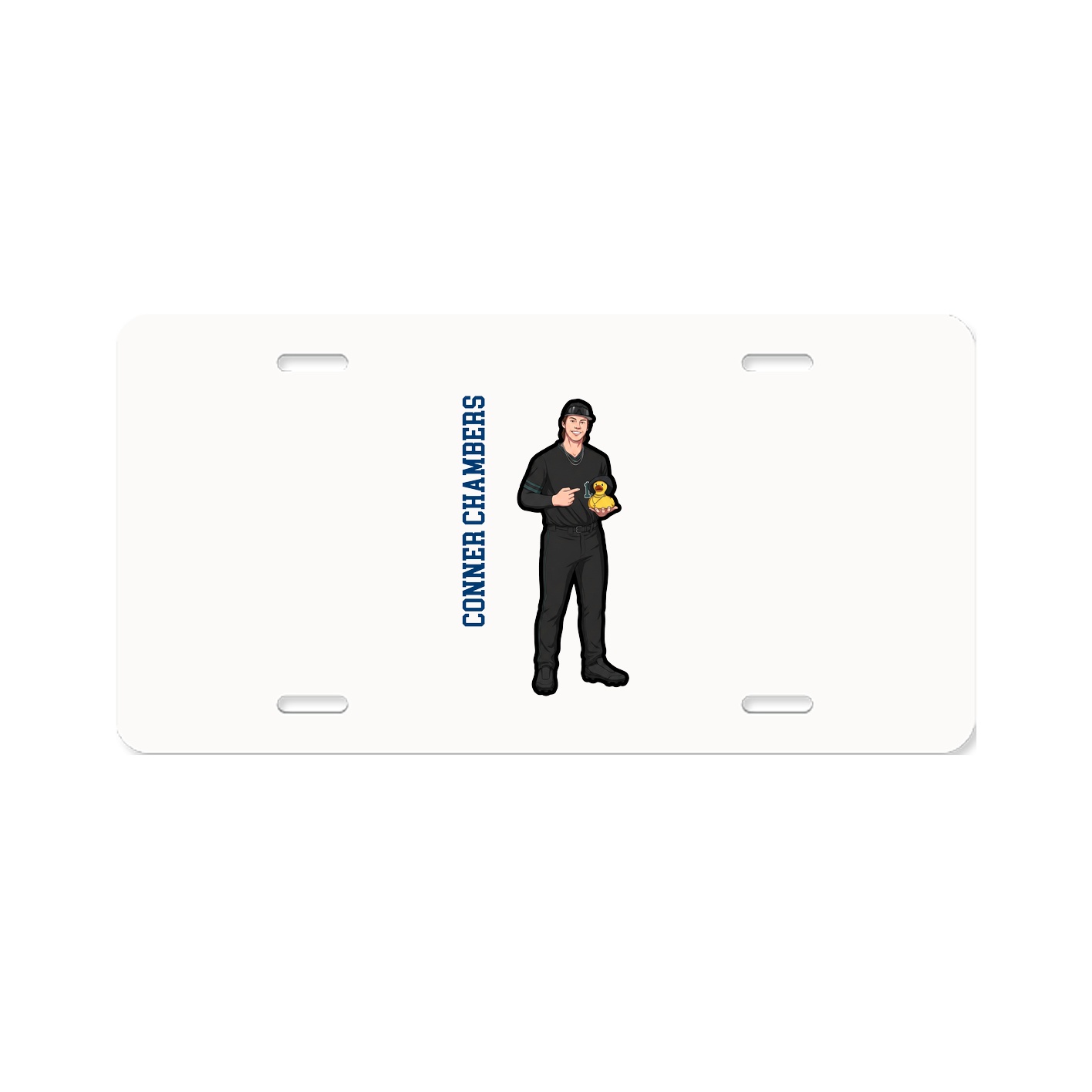 License Plate — Name Vertical in Classic