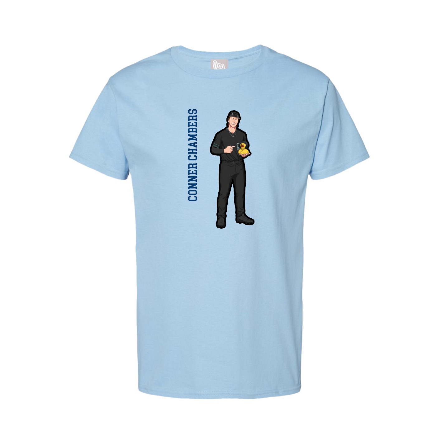Tee — Name Vertical in Light Blue