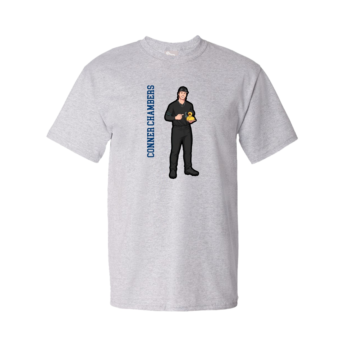 Youth Tee — Name Vertical in Grey