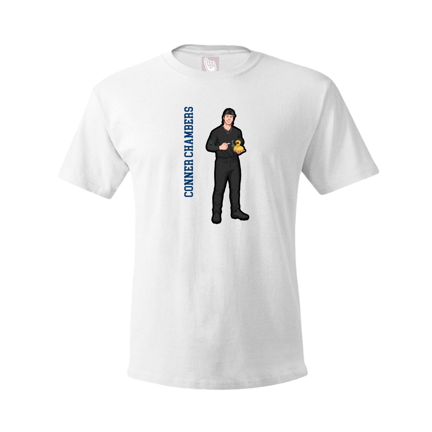 Youth Tee — Name Vertical in White