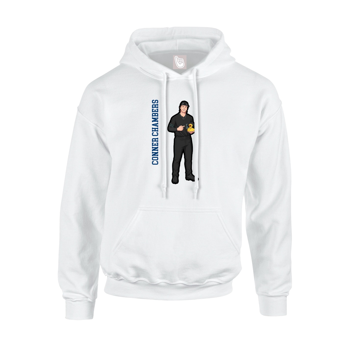 Youth Hoodie — Name Vertical in White