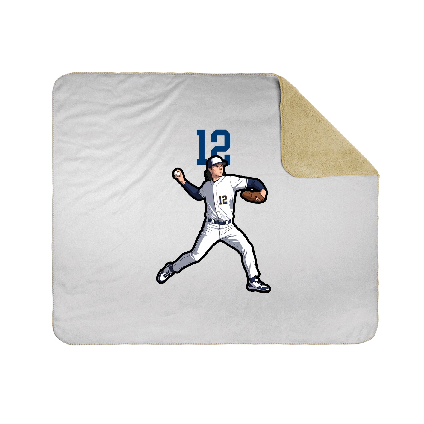 Throw Blanket — Number Top in White