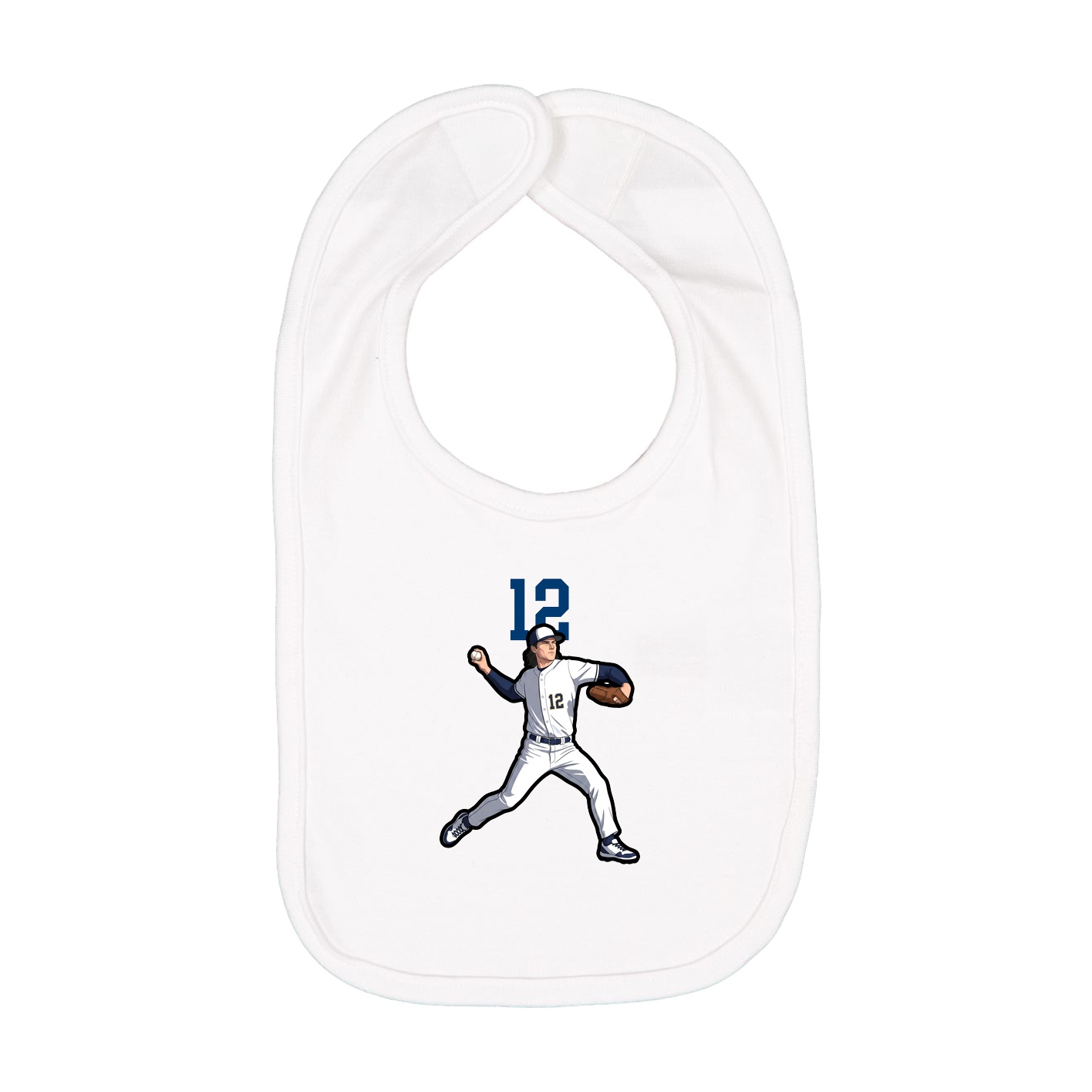 Infant Bib — Number Top in White
