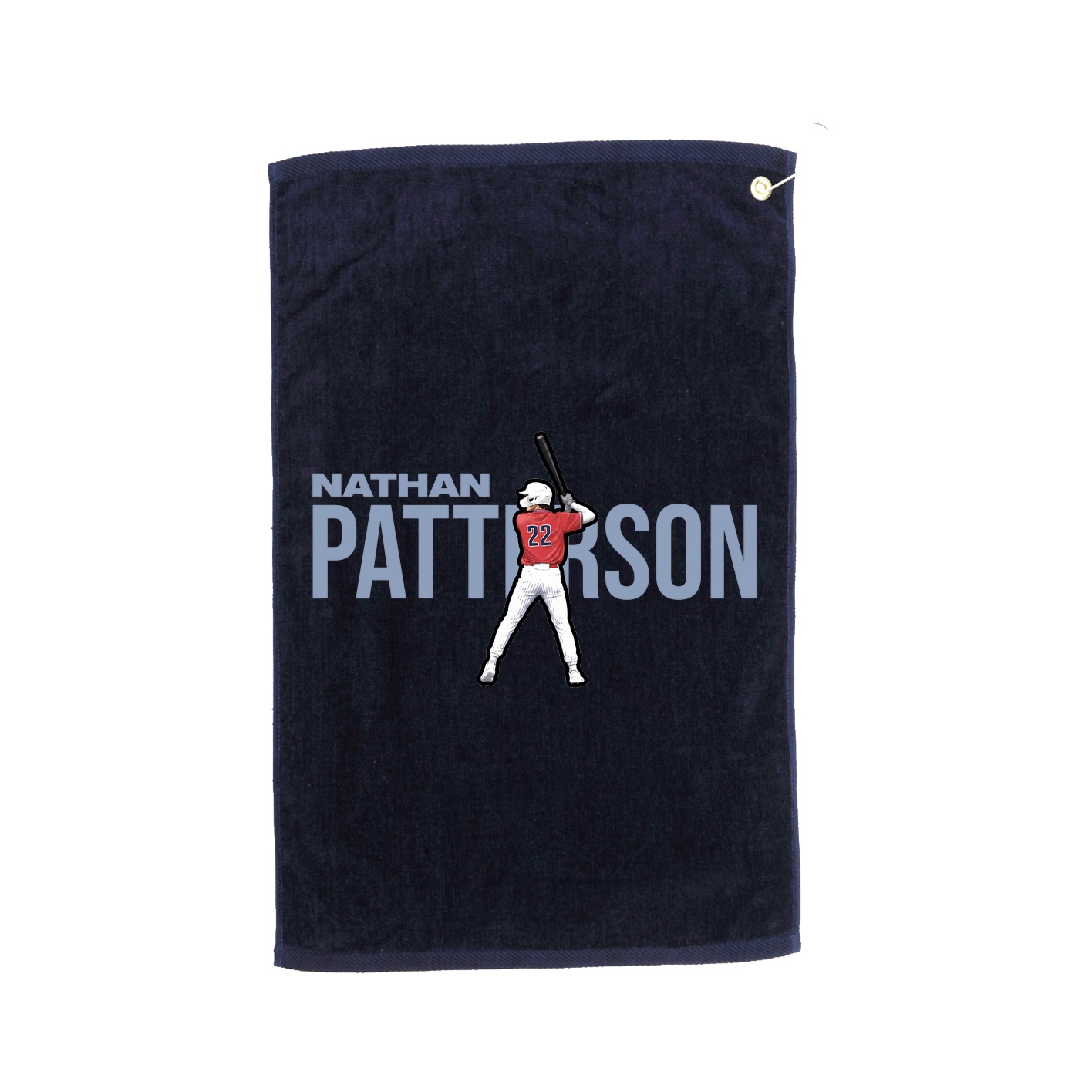 Golf Towel — Player Name in Navy