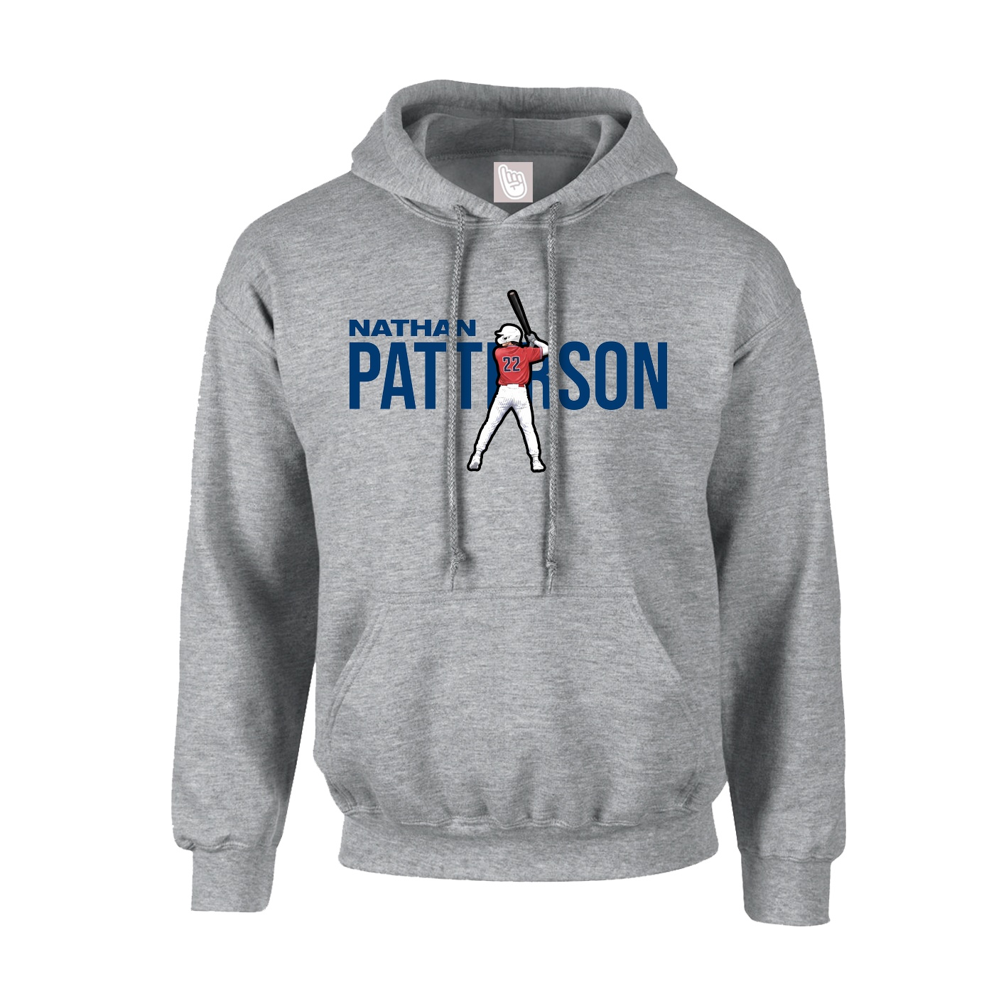 Hoodie — Player Name in Grey