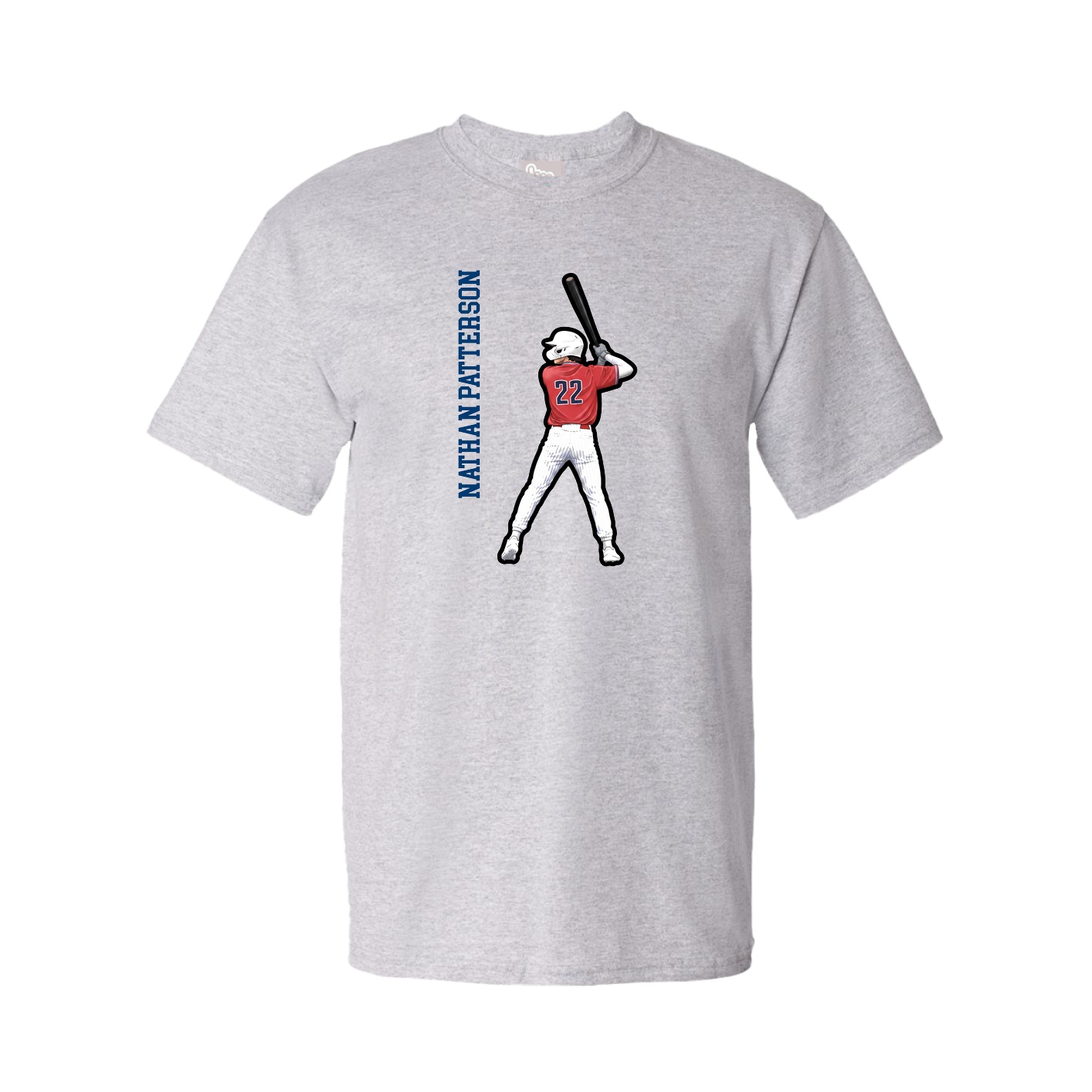 Youth Tee — Name Vertical in Grey