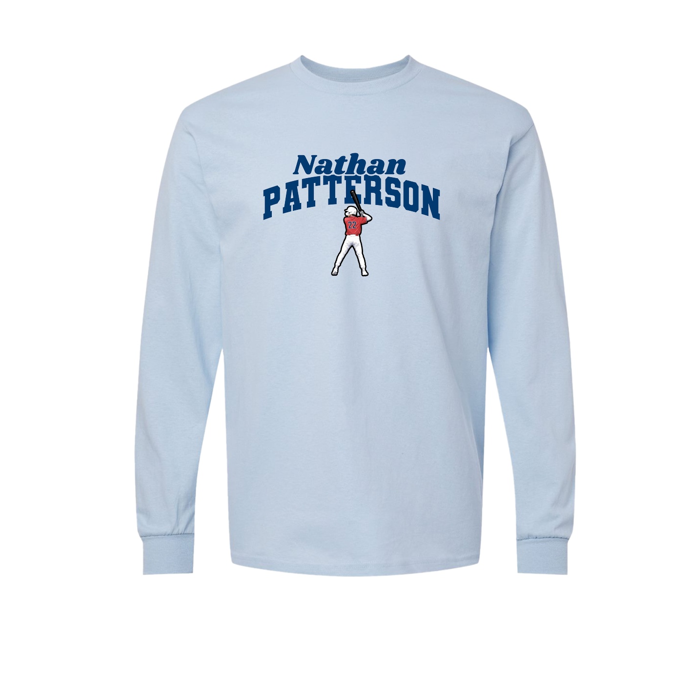 Long Sleeve Tee — Signature Arch in Light Blue