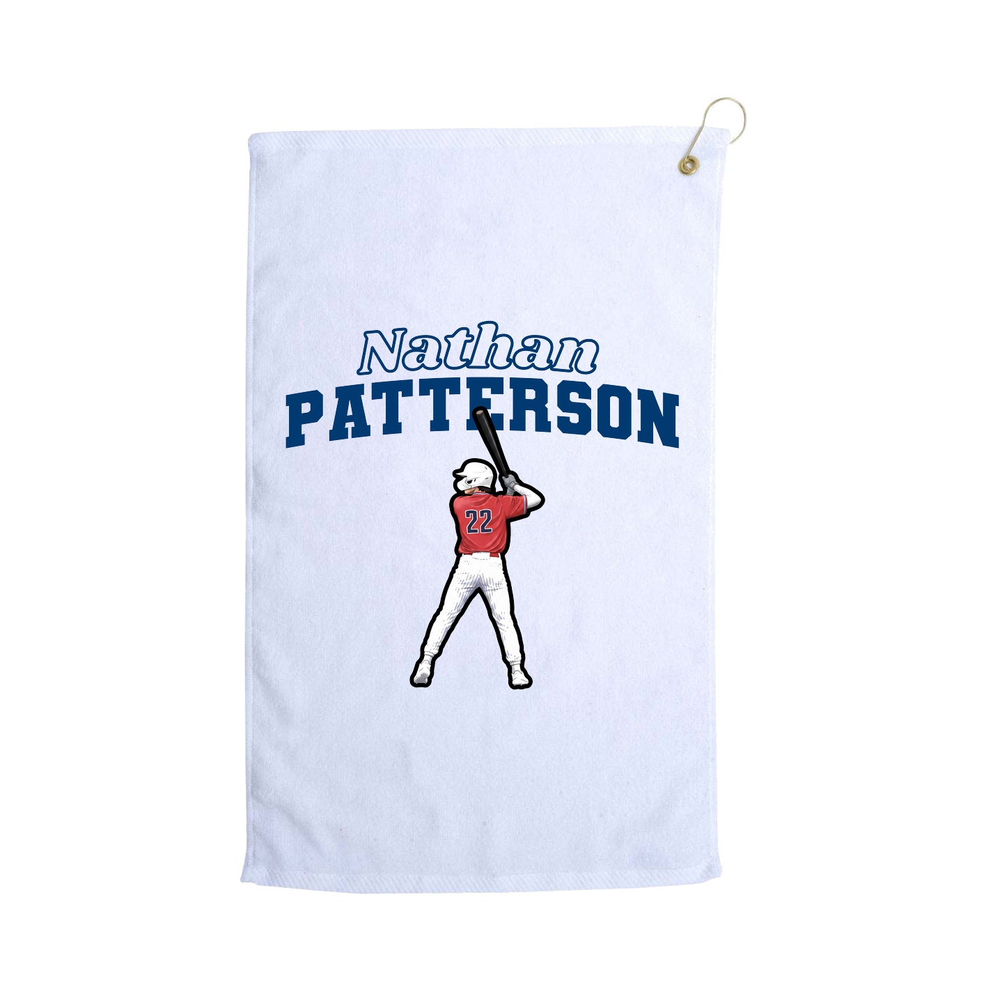 Golf Towel — Name Arch in White