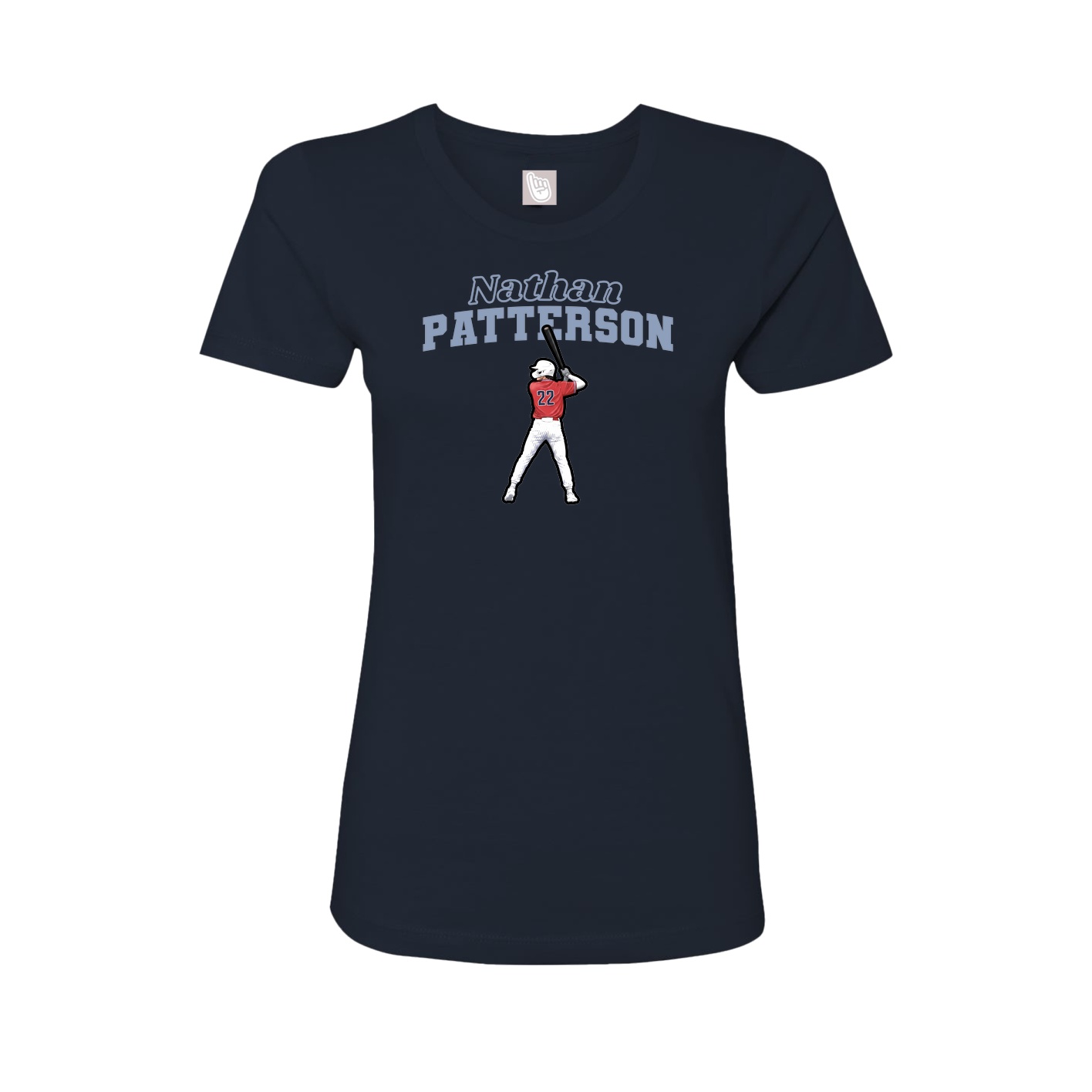 Fitted Women's Tee — Name Arch in Navy