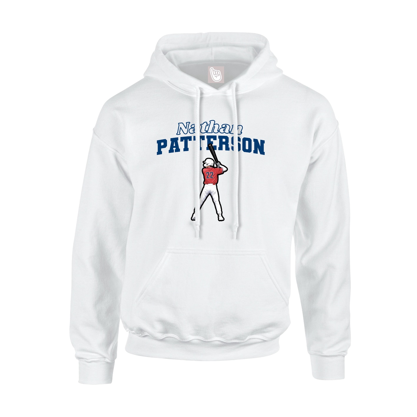 Youth Hoodie — Name Arch in White