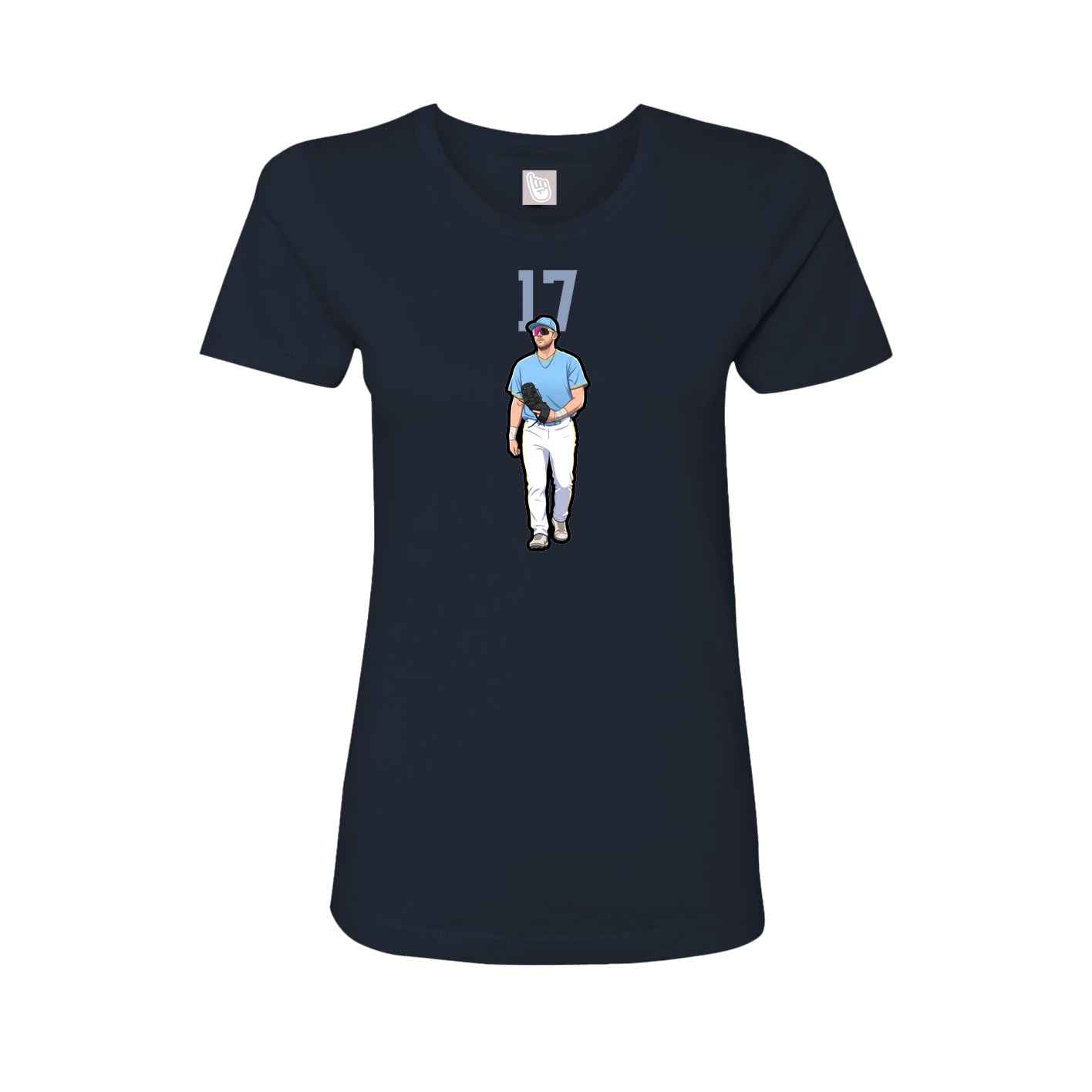 Fitted Women's Tee — Number Top in Navy