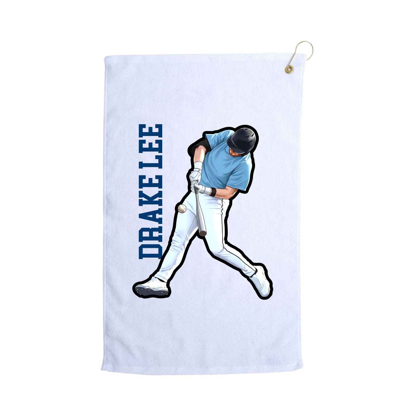 Golf Towel — Name Vertical in White