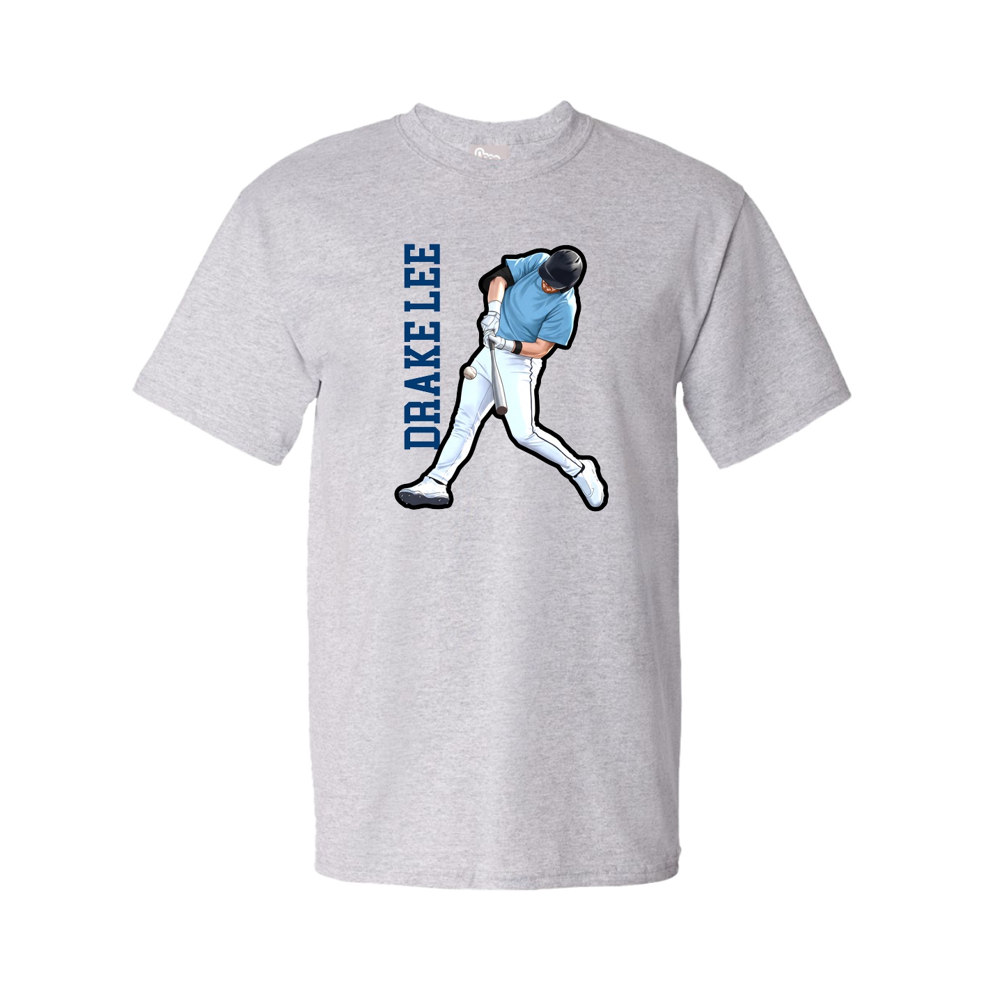 Youth Tee — Name Vertical in Grey