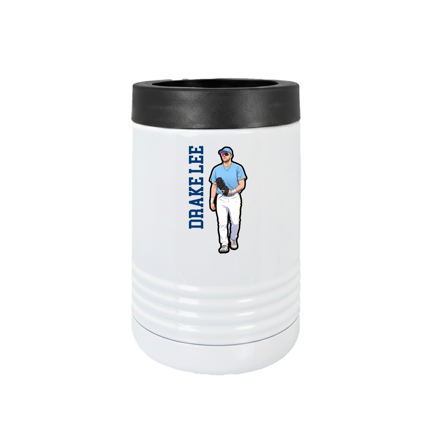 Beverage Holder — Name Vertical in White