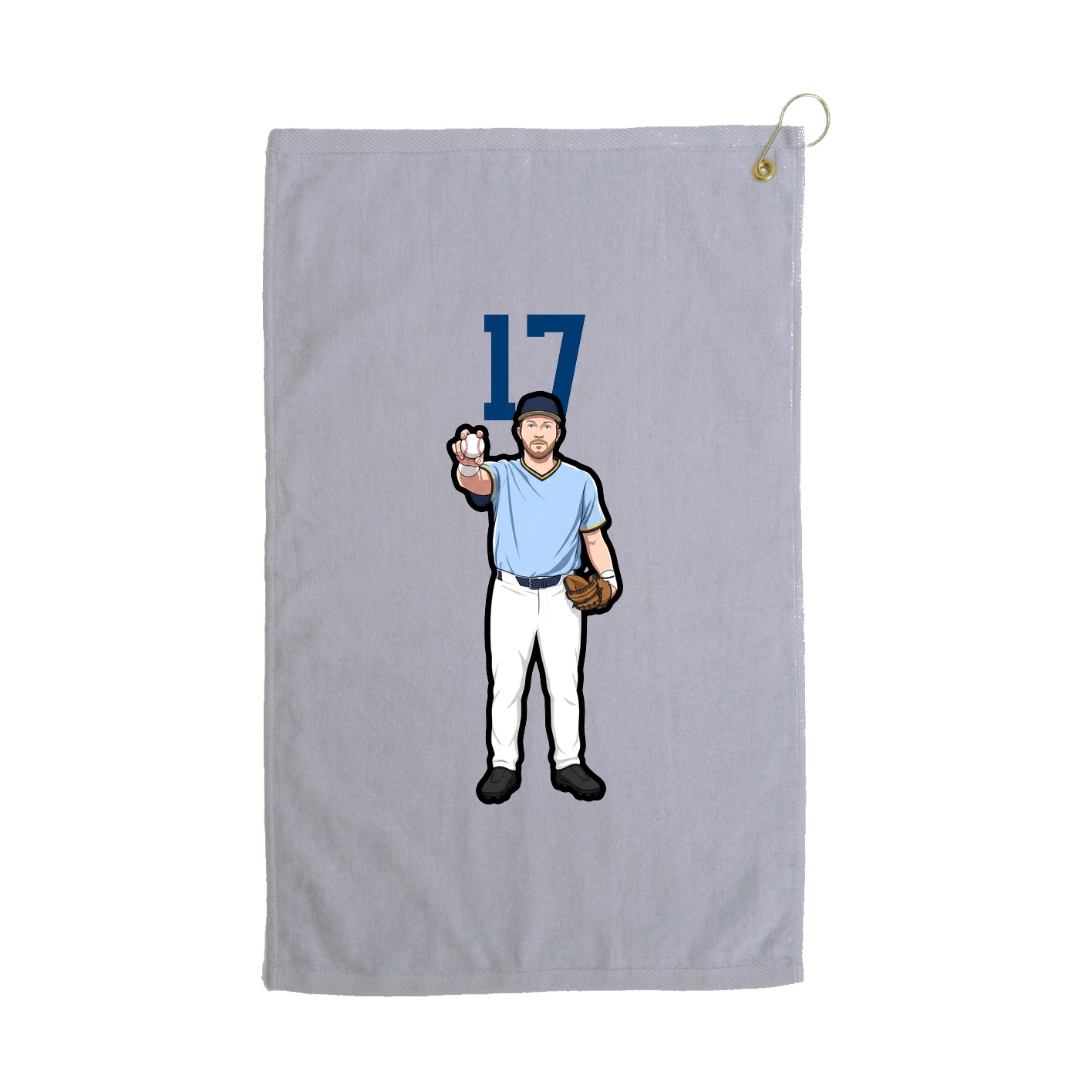 Golf Towel — Number Top in Grey