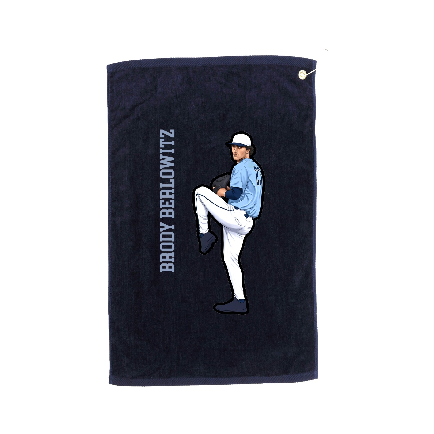 Golf Towel — Name Vertical in Navy