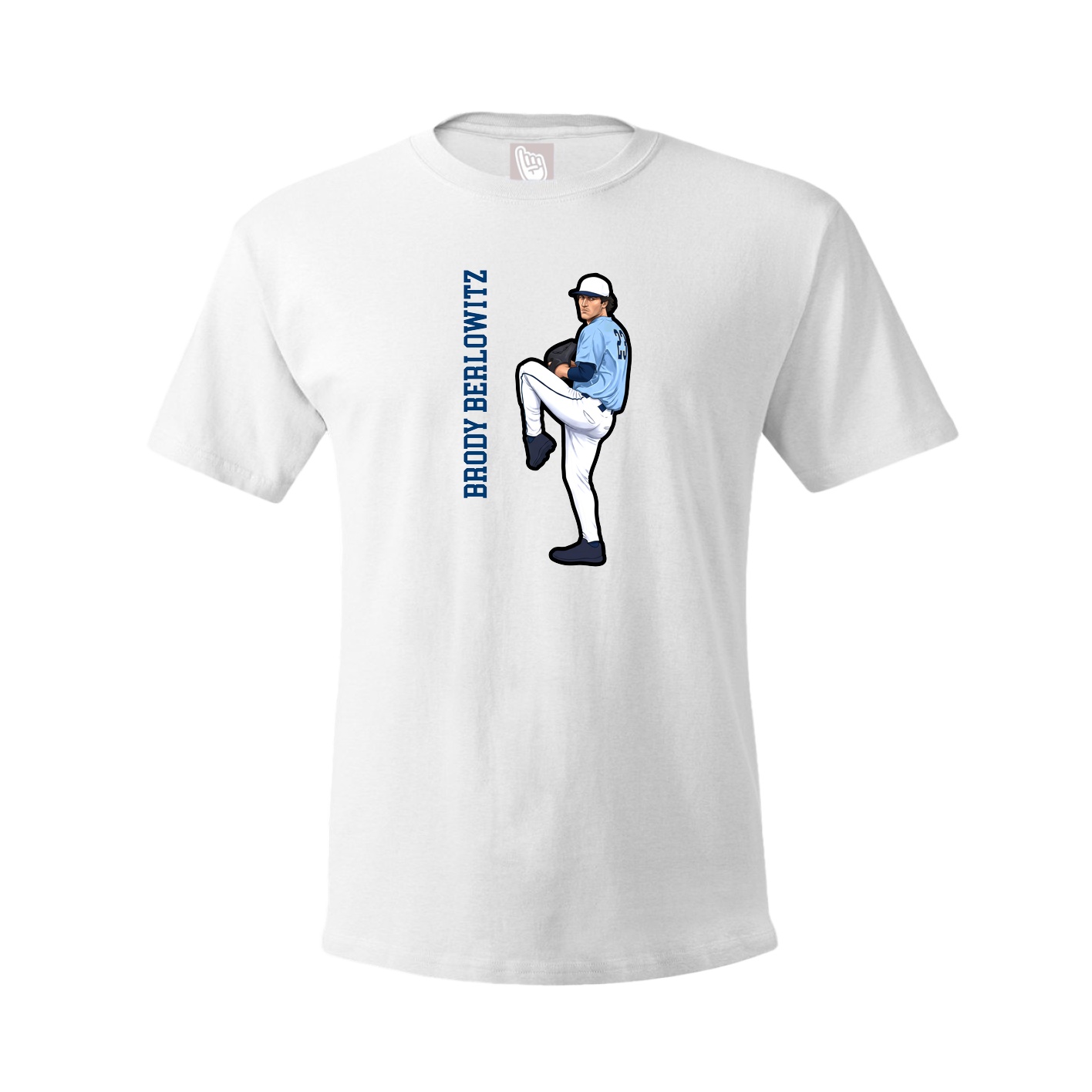 Youth Tee — Name Vertical in White