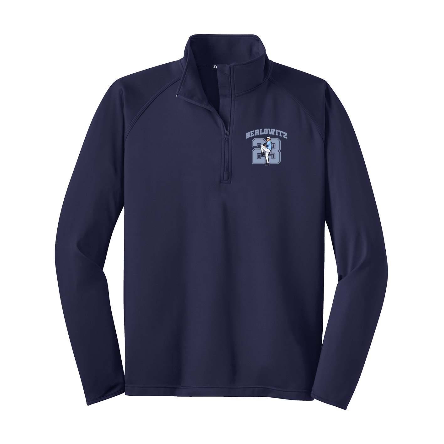 Q-Zip Pullover — Number in Navy