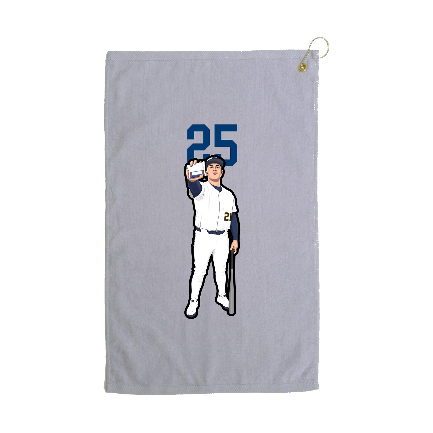 Golf Towel — Number Top in Grey