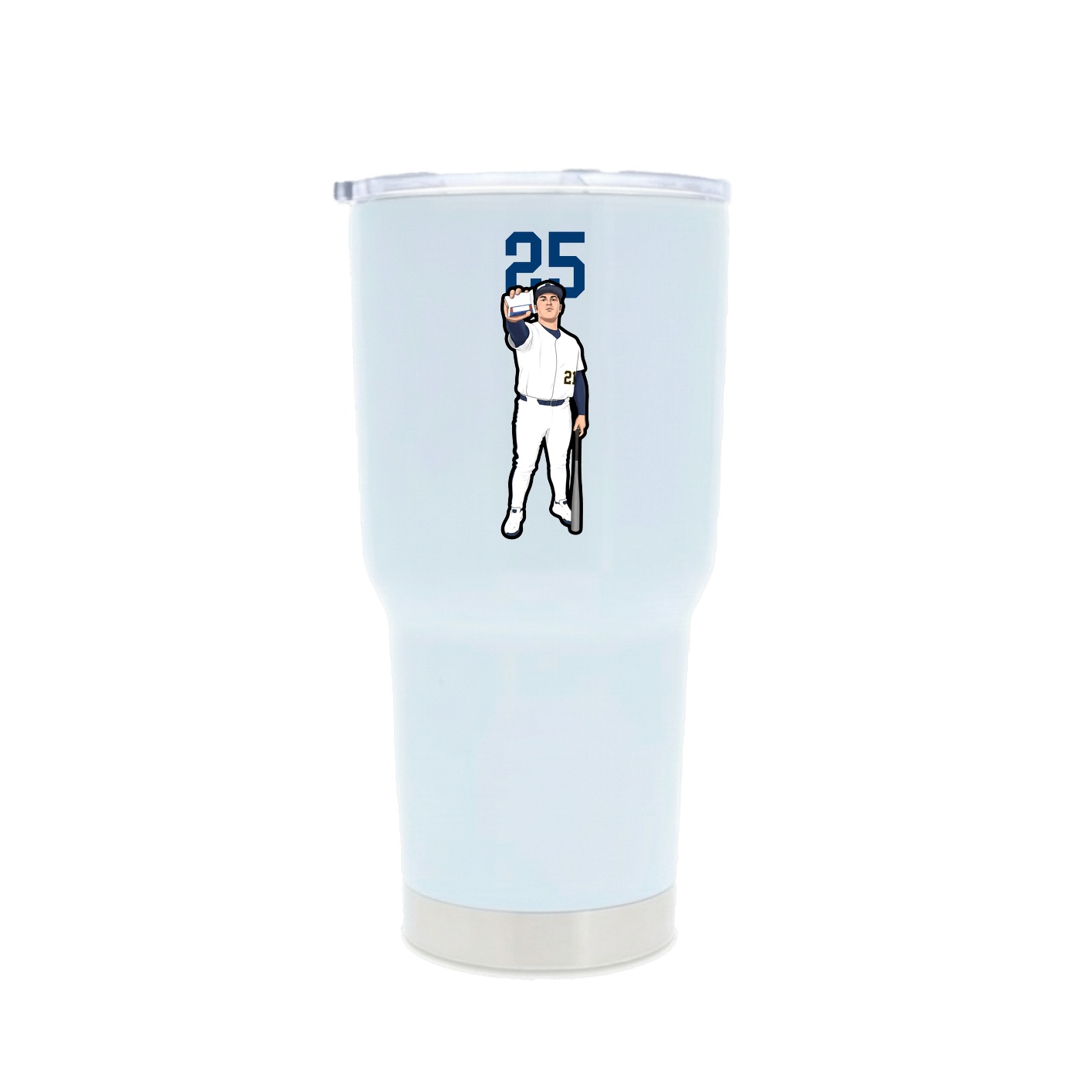 30oz Stainless Steel Tumbler — Number Top in White