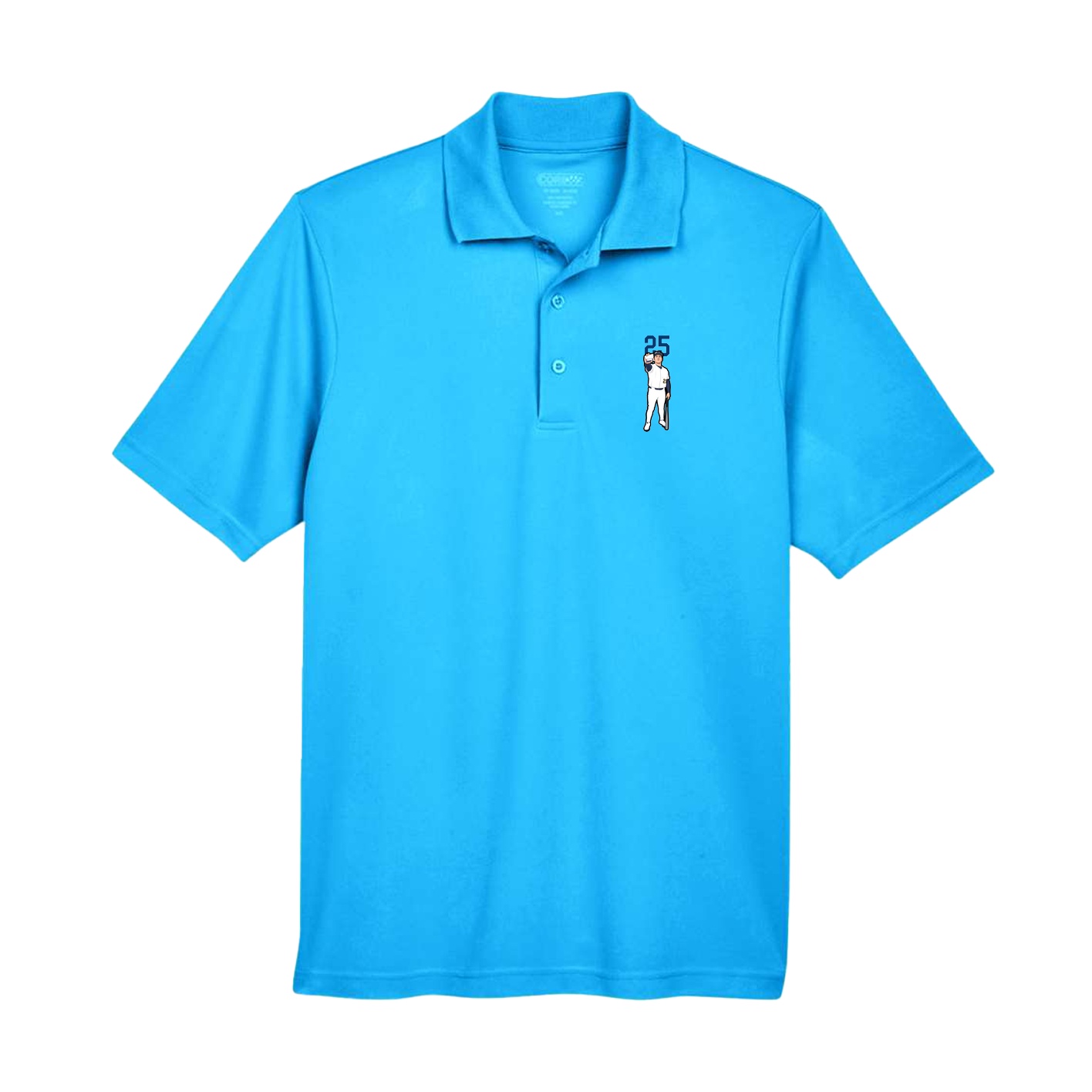 Performance Polo — Number Top in Light Blue