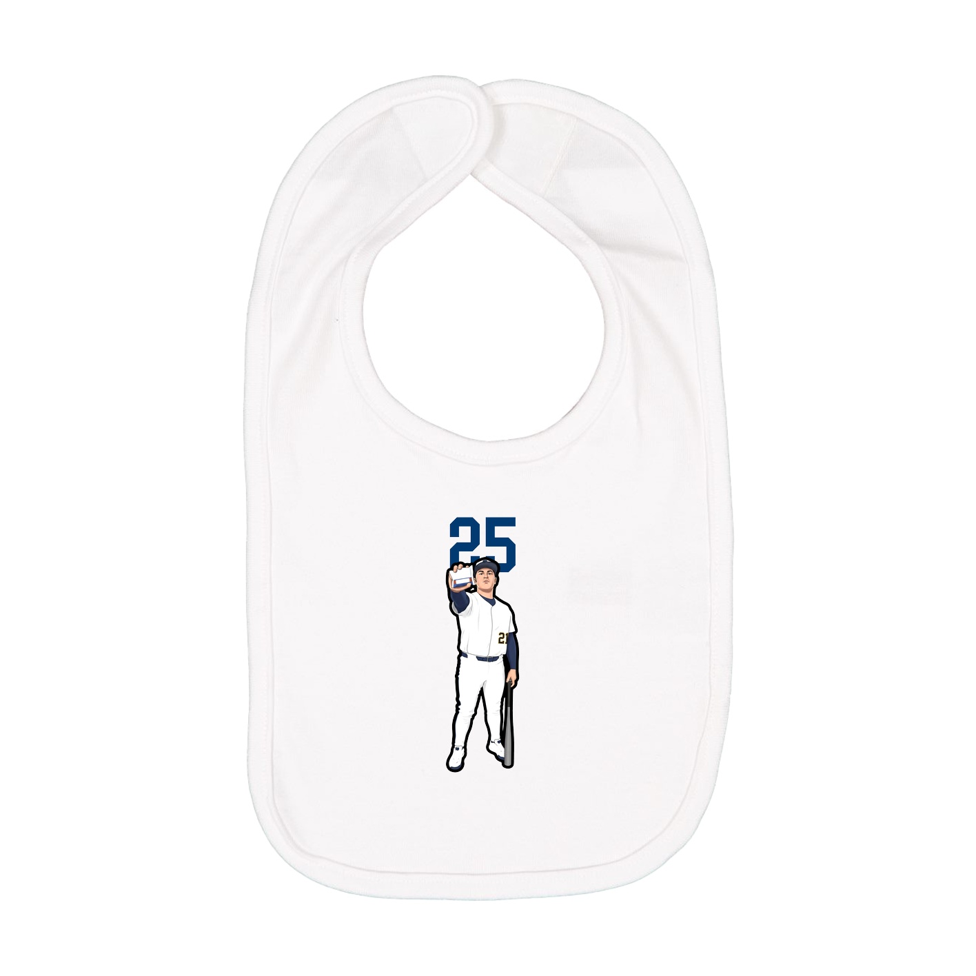 Infant Bib — Number Top in White