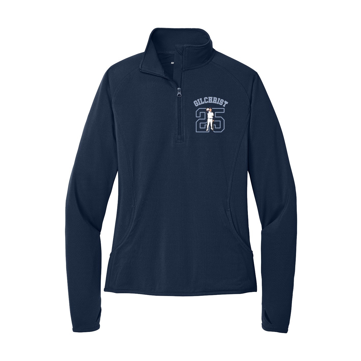 Women's Q-Zip Pullover — Shirsey Arch in Navy