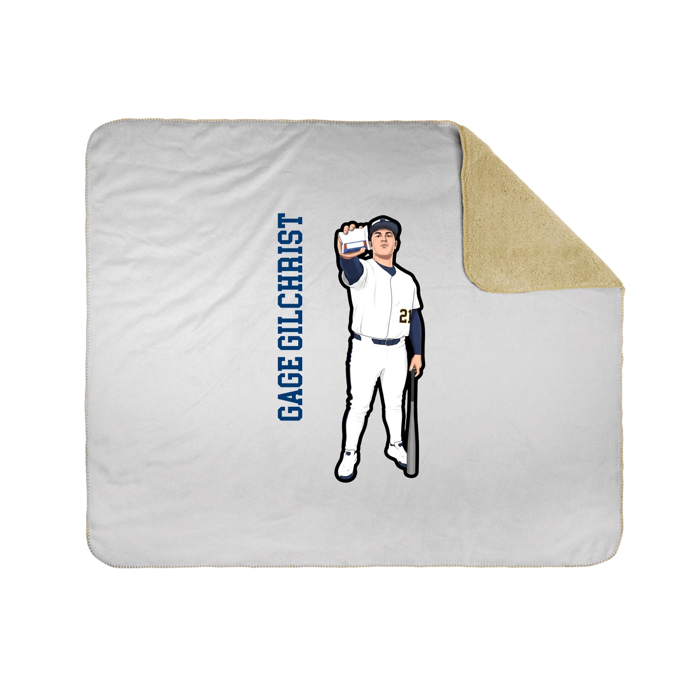 Throw Blanket — Name Vertical in White