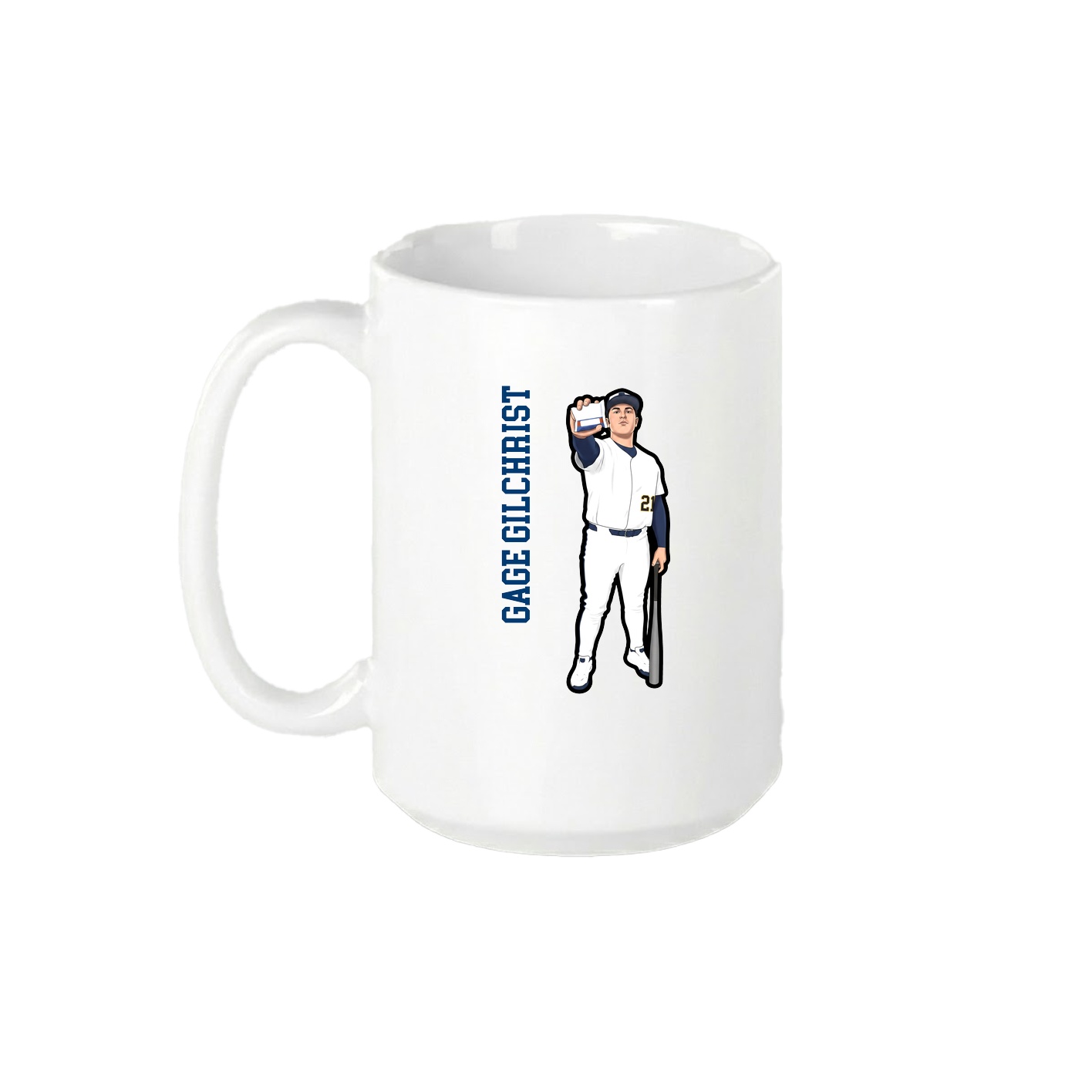 15oz Coffee Mug — Name Vertical in White