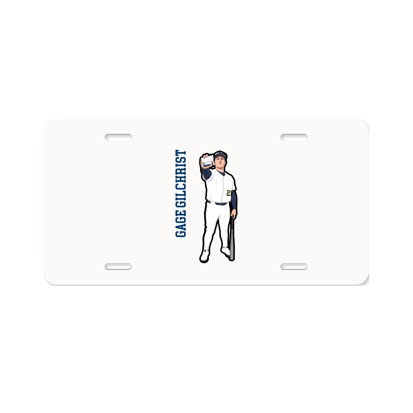License Plate — Name Vertical in Classic