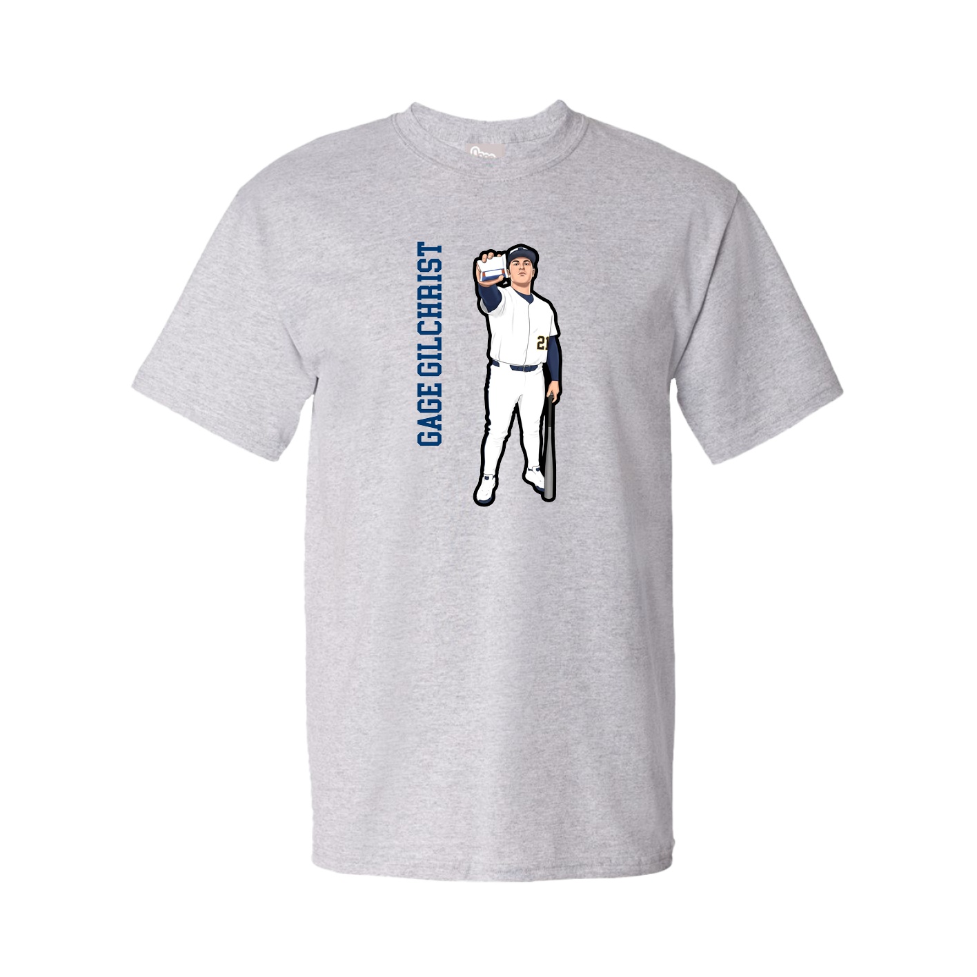 Youth Tee — Name Vertical in Grey
