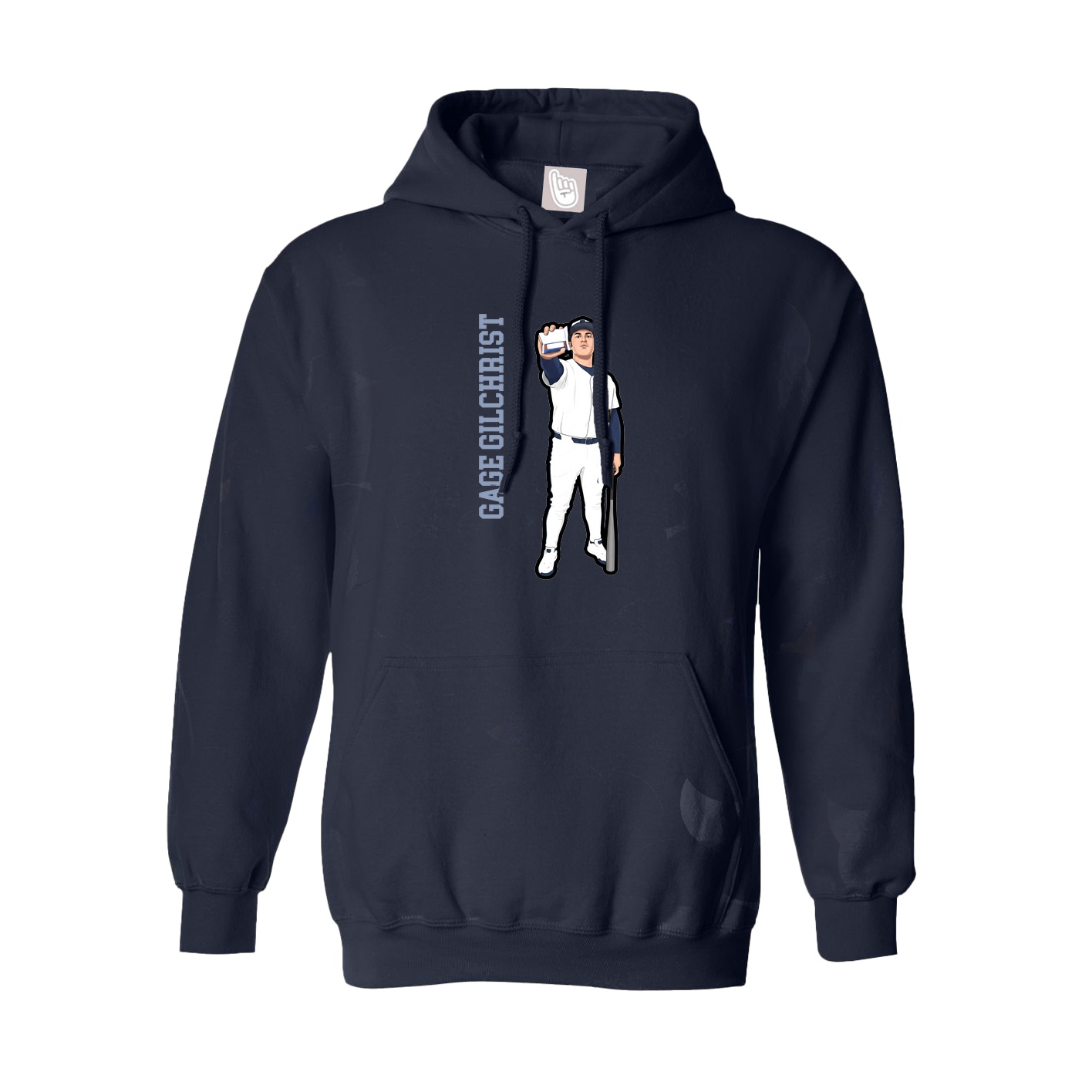 Youth Hoodie — Name Vertical in Navy