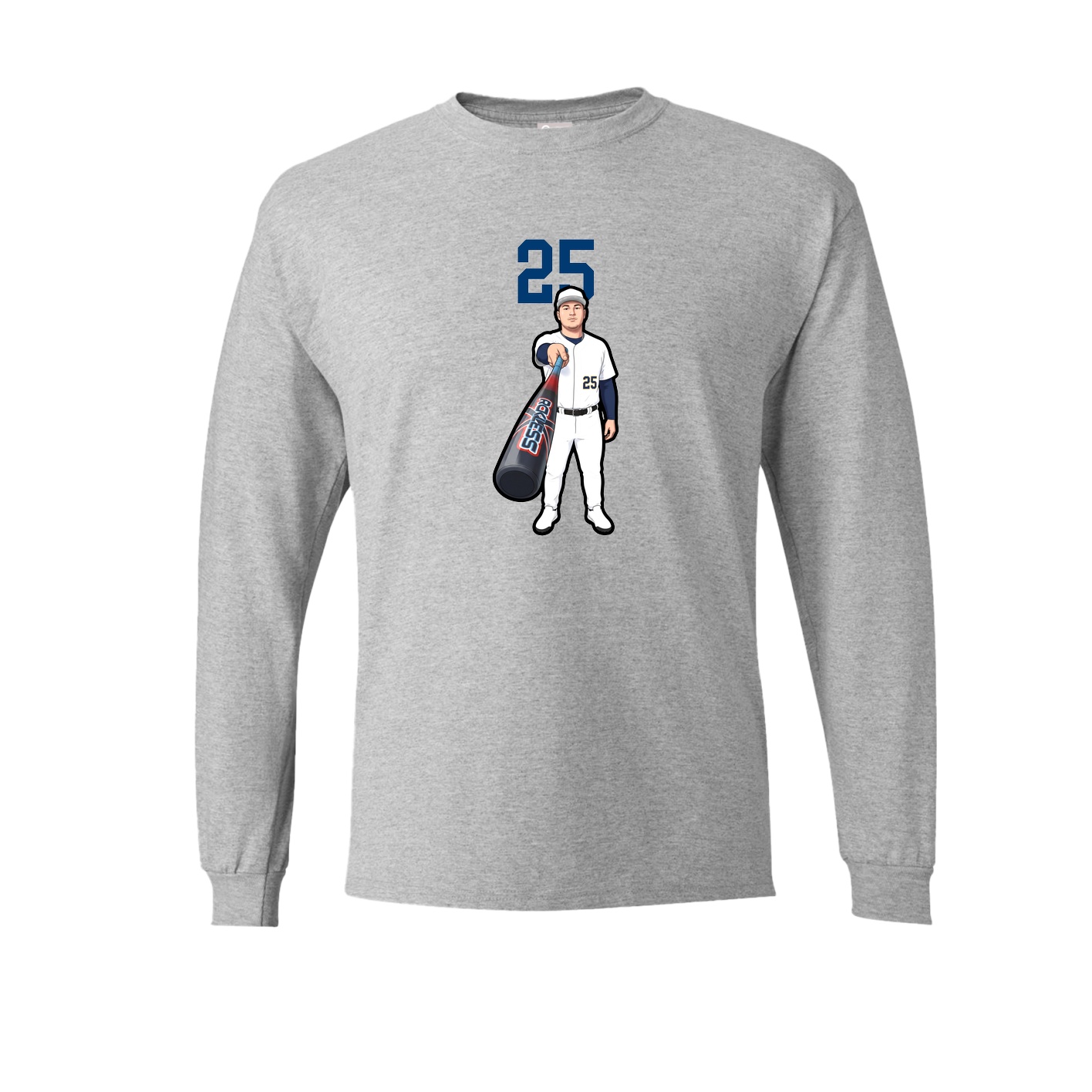 Long Sleeve Tee — Number Top in Grey