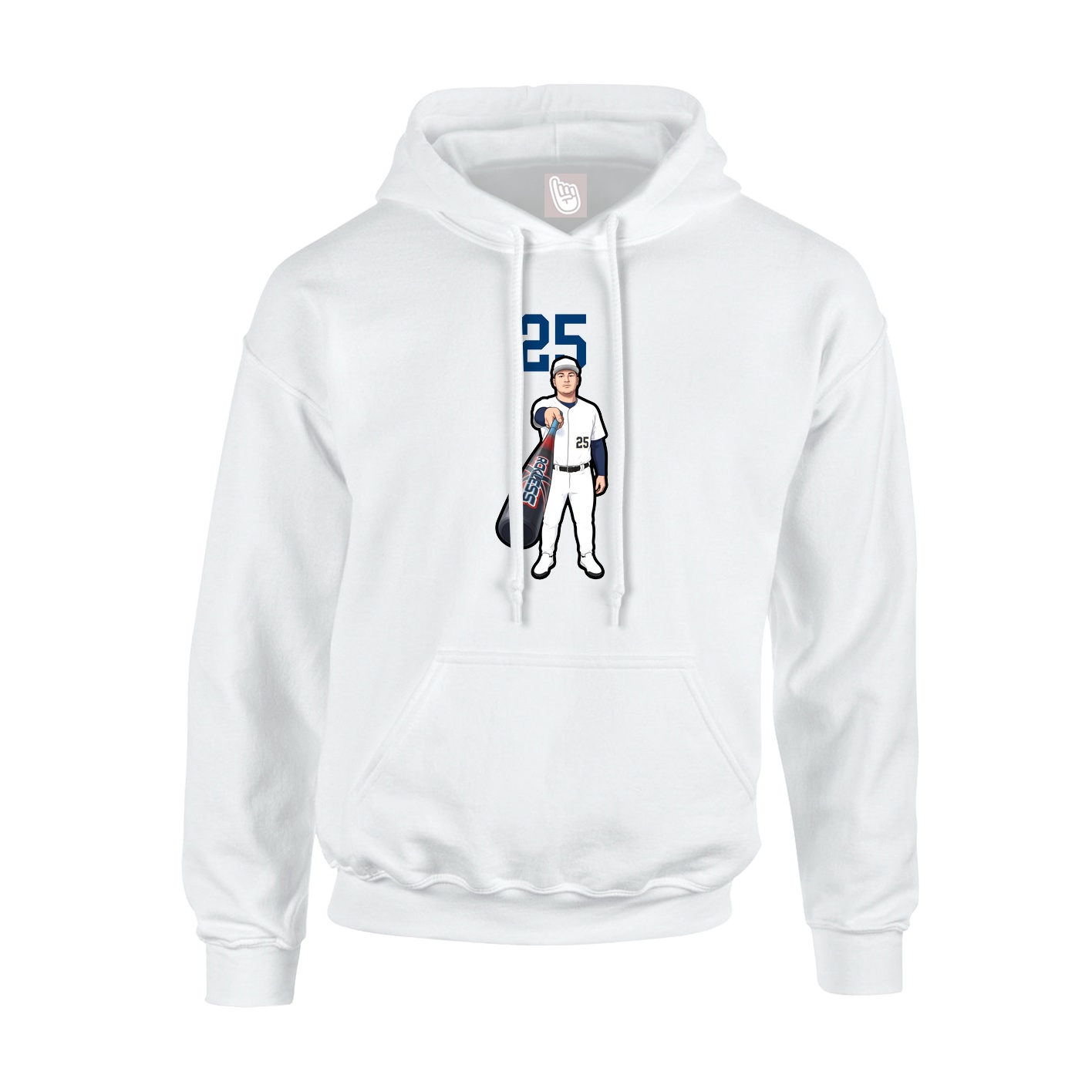 Youth Hoodie — Number Top in White