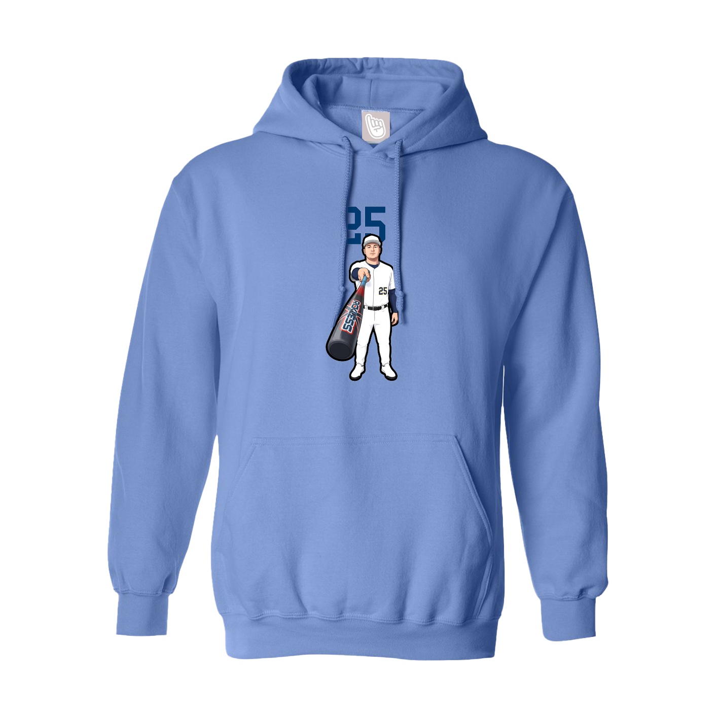 Youth Hoodie — Number Top in Powder Blue