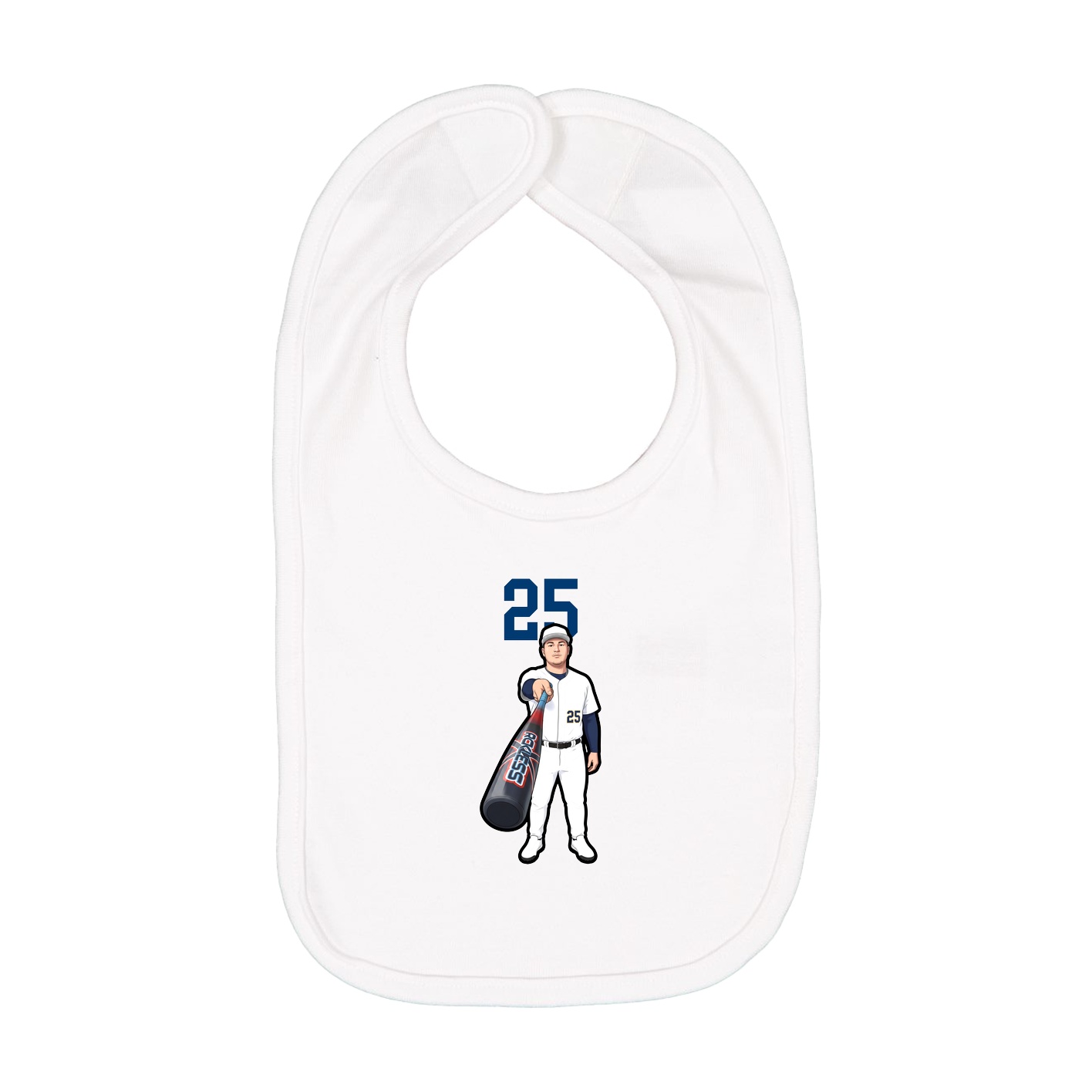 Infant Bib — Number Top in White